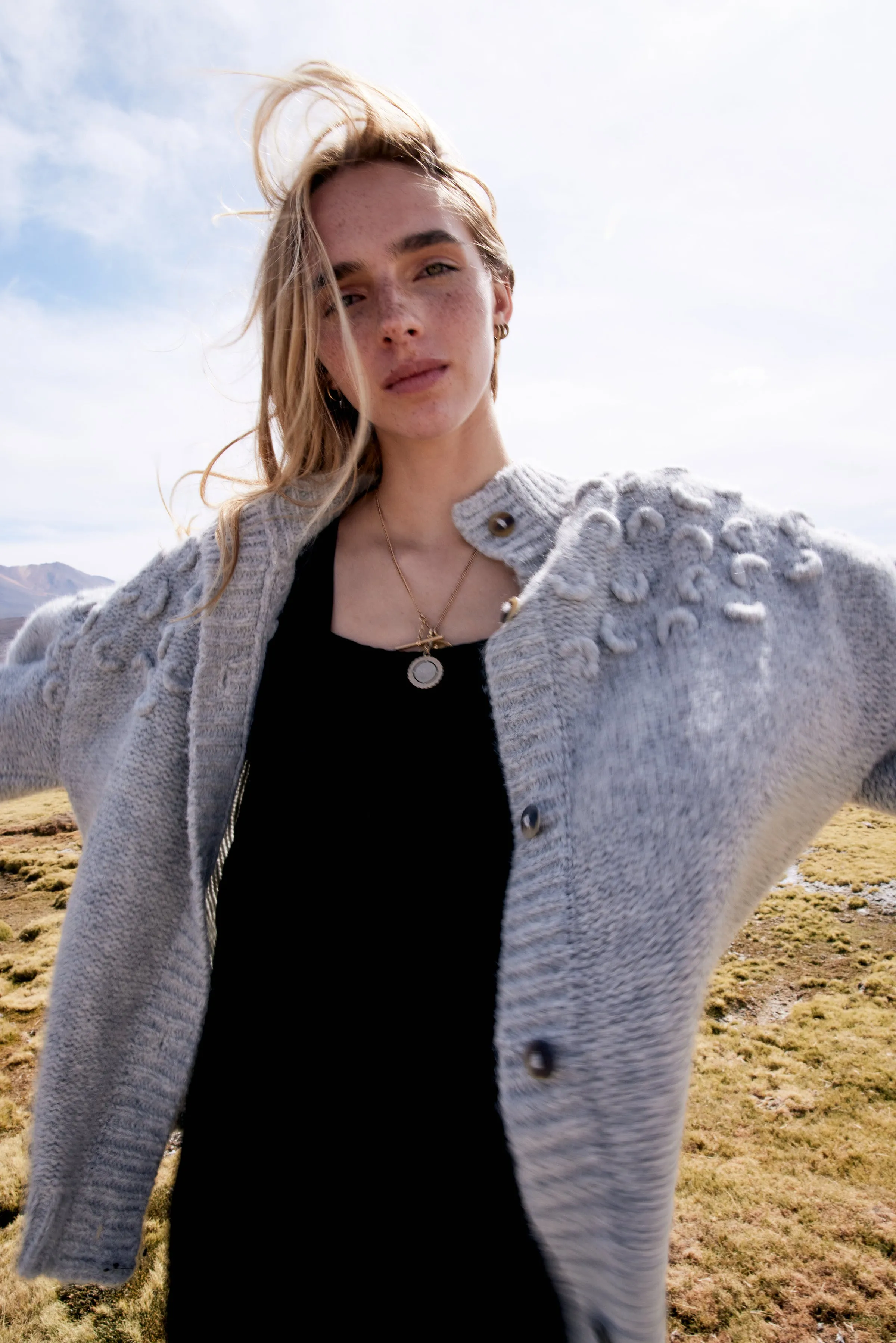 Cusco Croissant Cardigan in Dove Grey sold by Mirth product image thumbnail 4