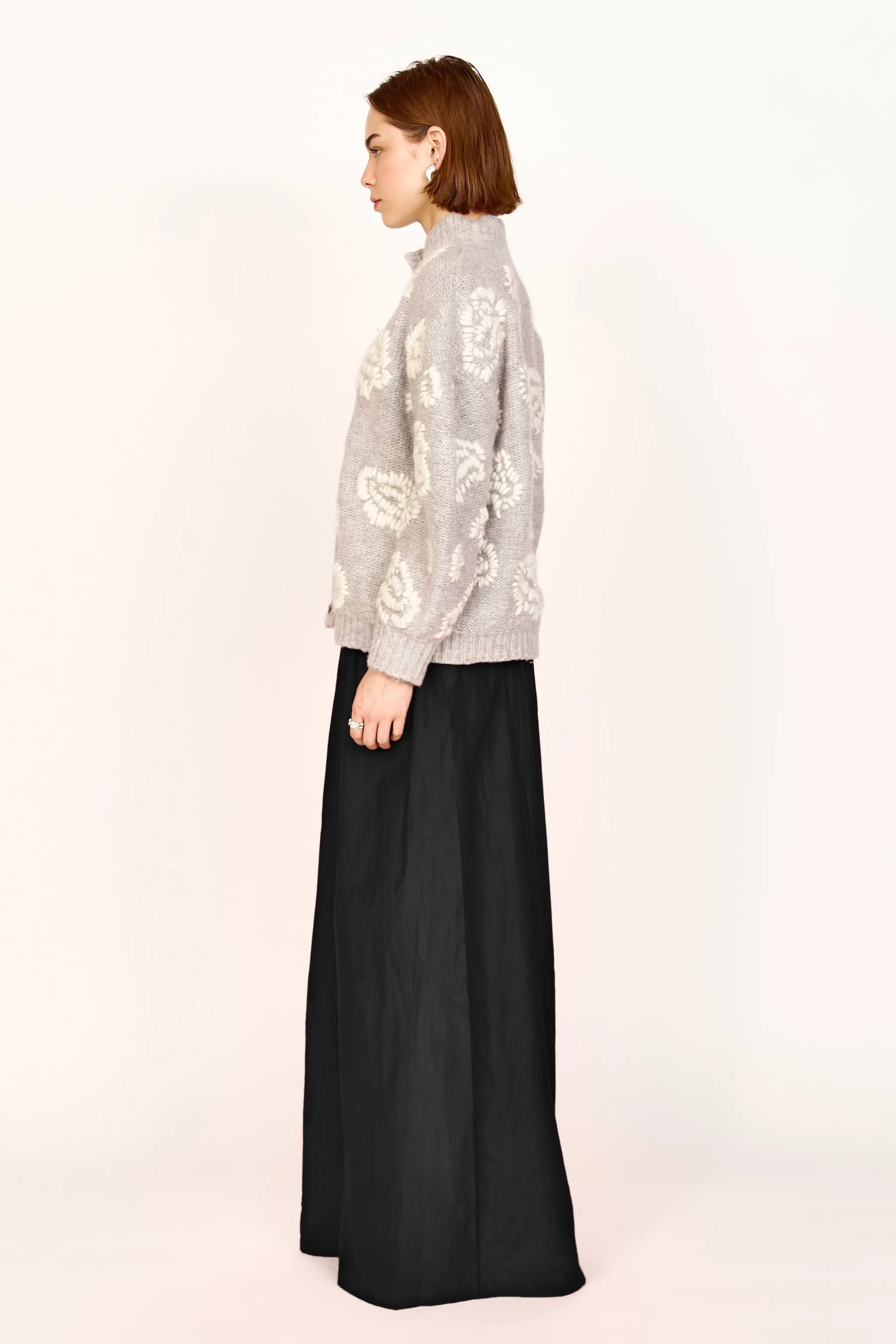 Cusco Waterlily Cardigan in Dove Grey/Ivory sold by Mirth product image thumbnail 5