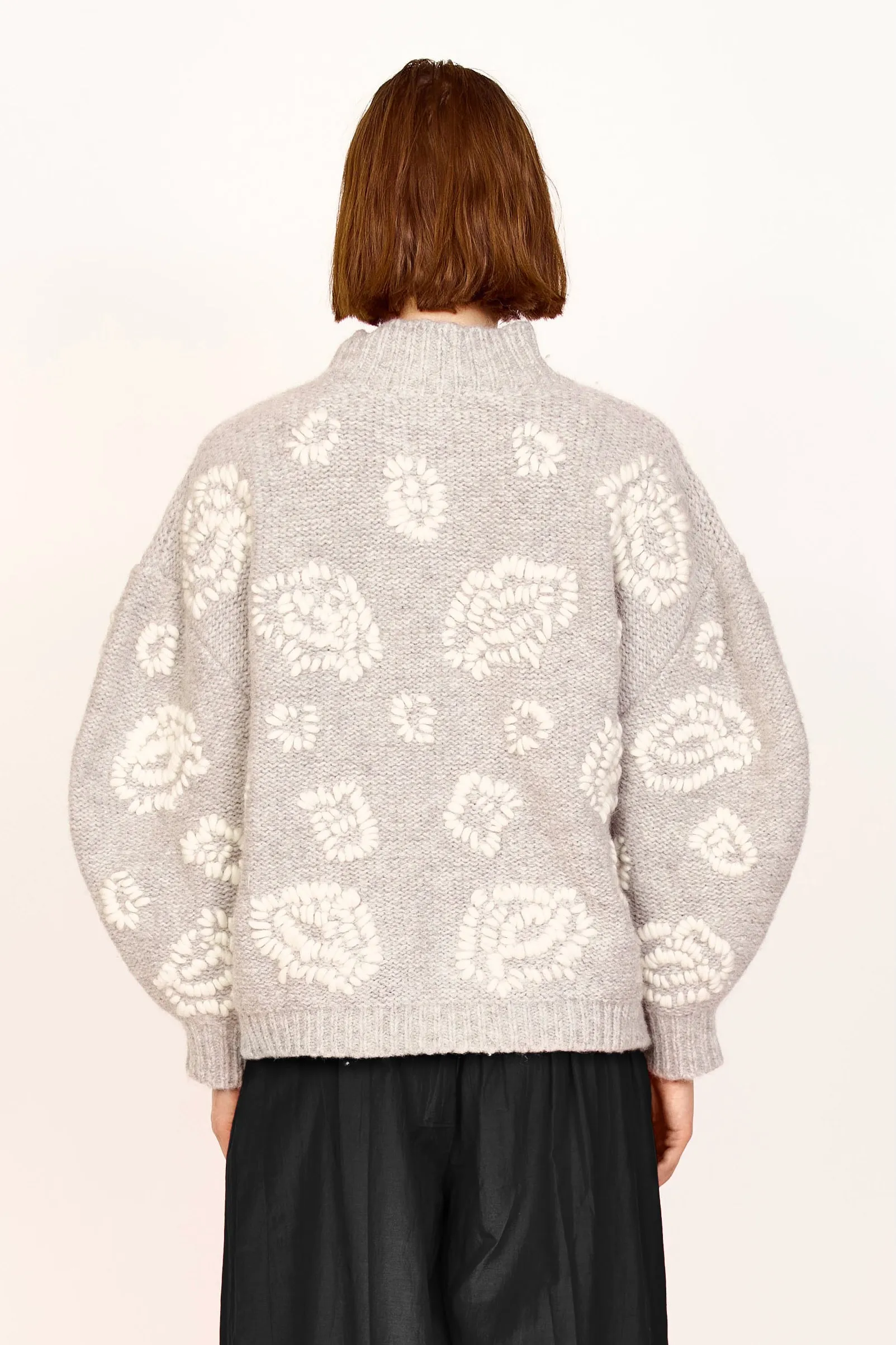 Cusco Waterlily Cardigan in Dove Grey/Ivory sold by Mirth product image thumbnail 3
