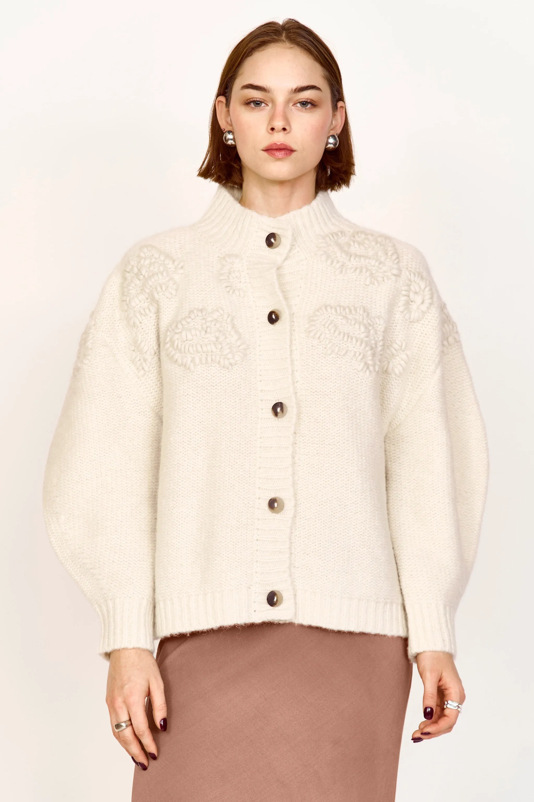 Cusco Waterlily Cardigan in Ivory sold by Mirth product image thumbnail 2