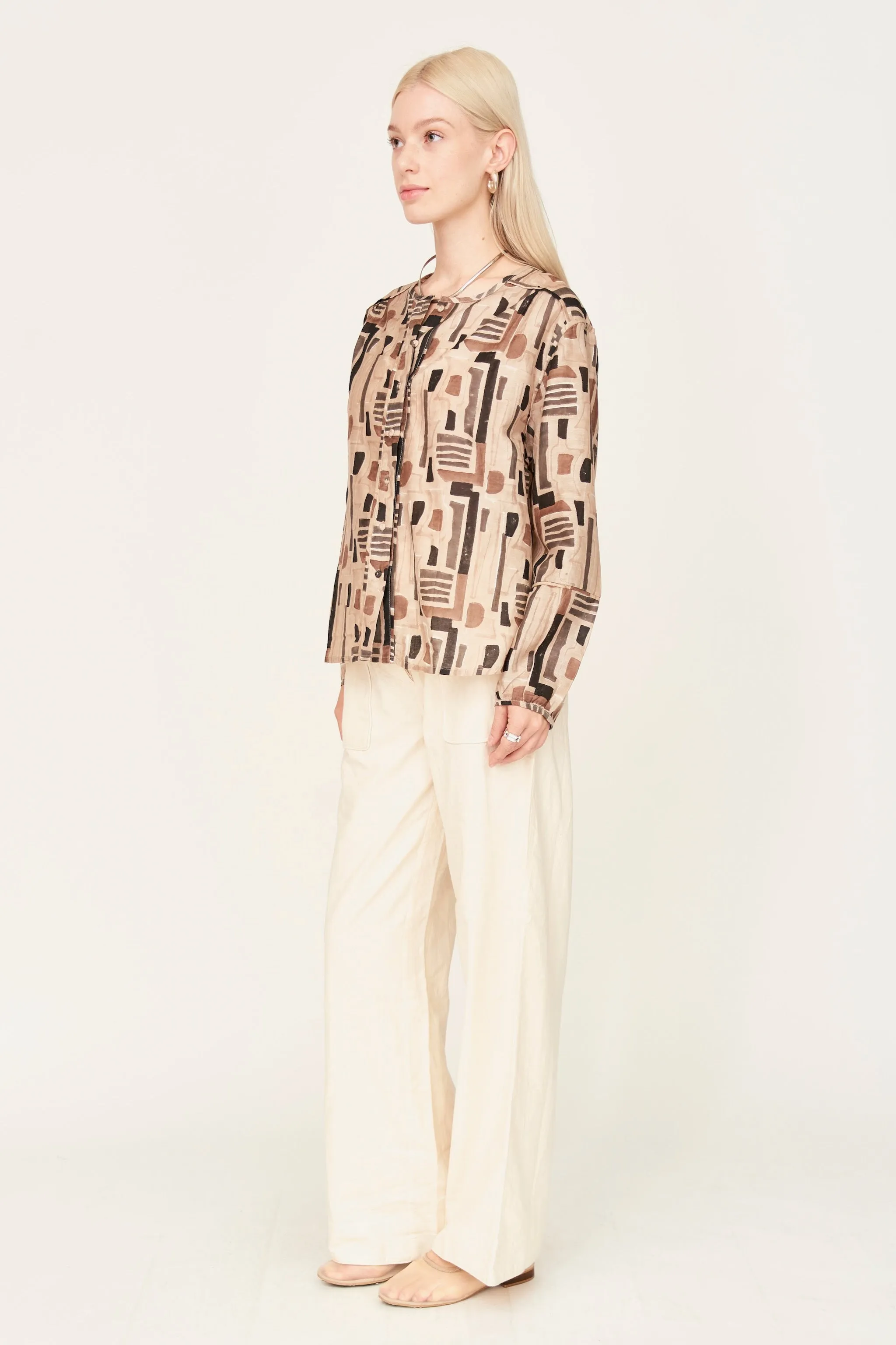 Dakota Blouse in Sand Labyrinth sold by Mirth product image thumbnail 3