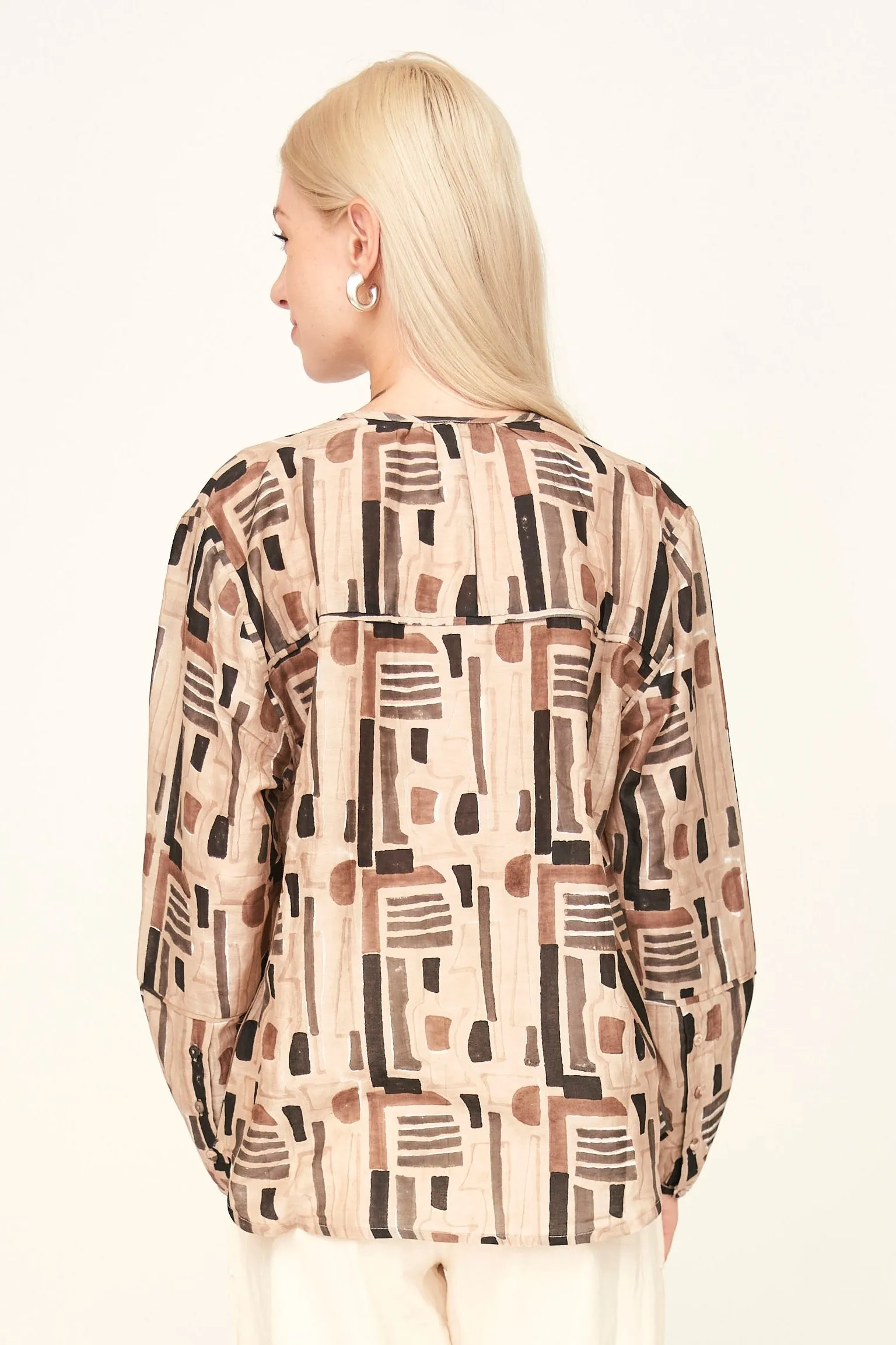 Dakota Blouse in Sand Labyrinth sold by Mirth product image thumbnail 4