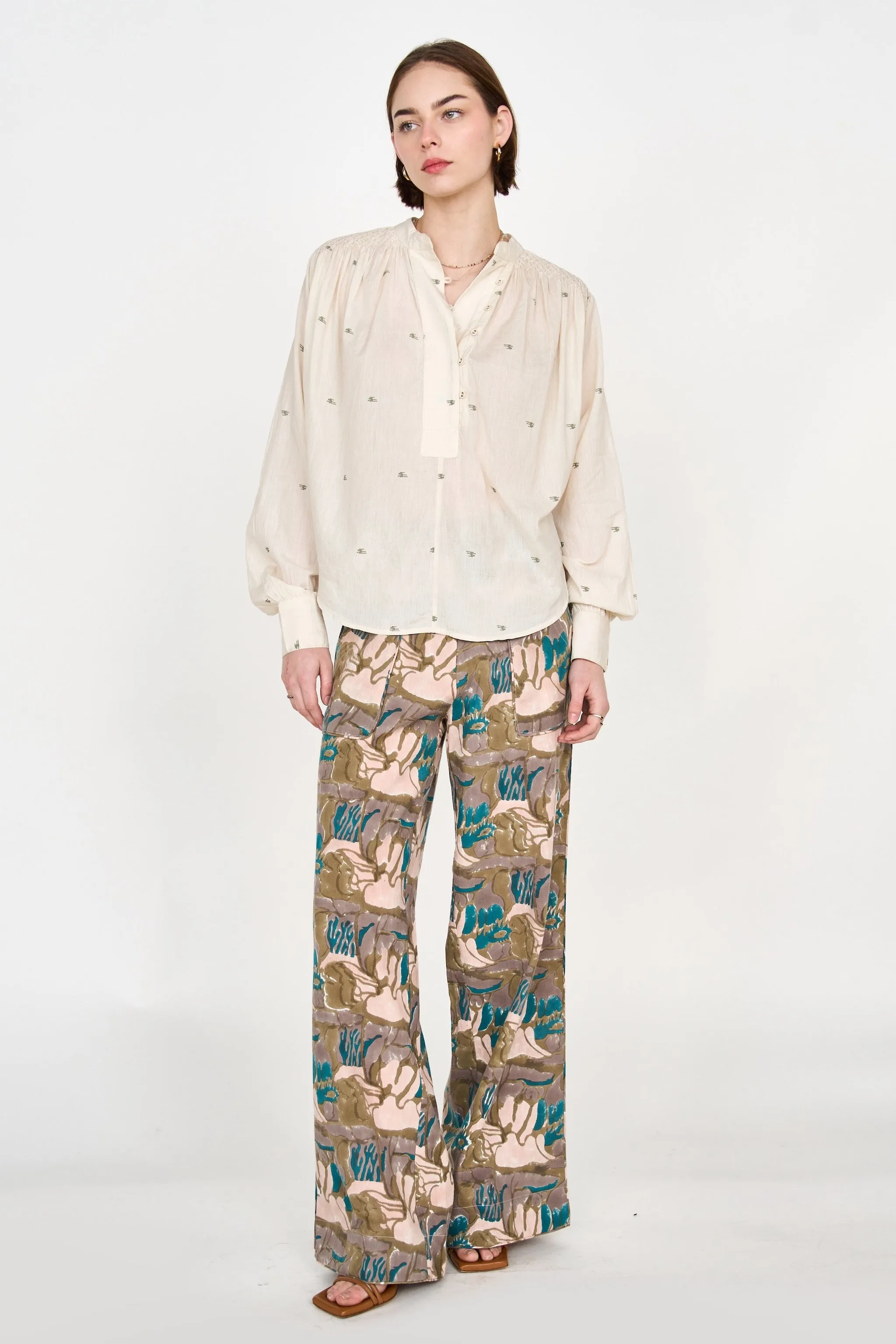 Florence Blouse in Ivory Jamdani sold by Mirth product image thumbnail 3