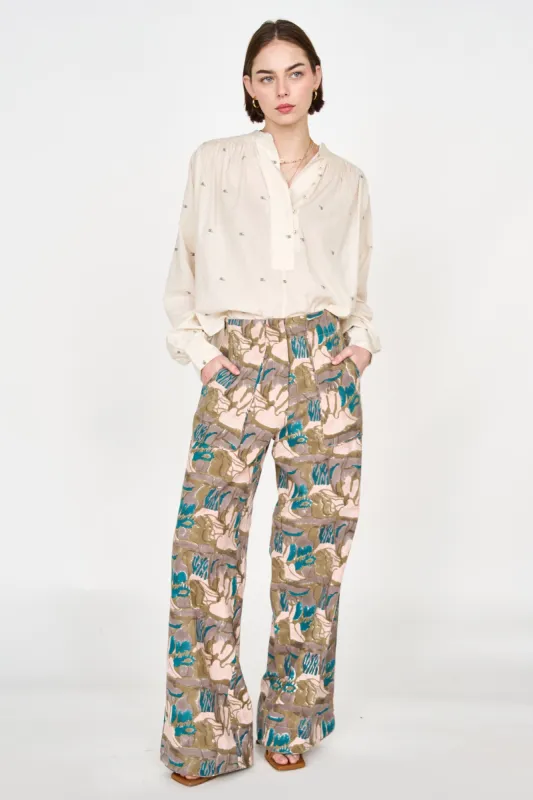 Florence Blouse in Ivory Jamdani made by Mirth