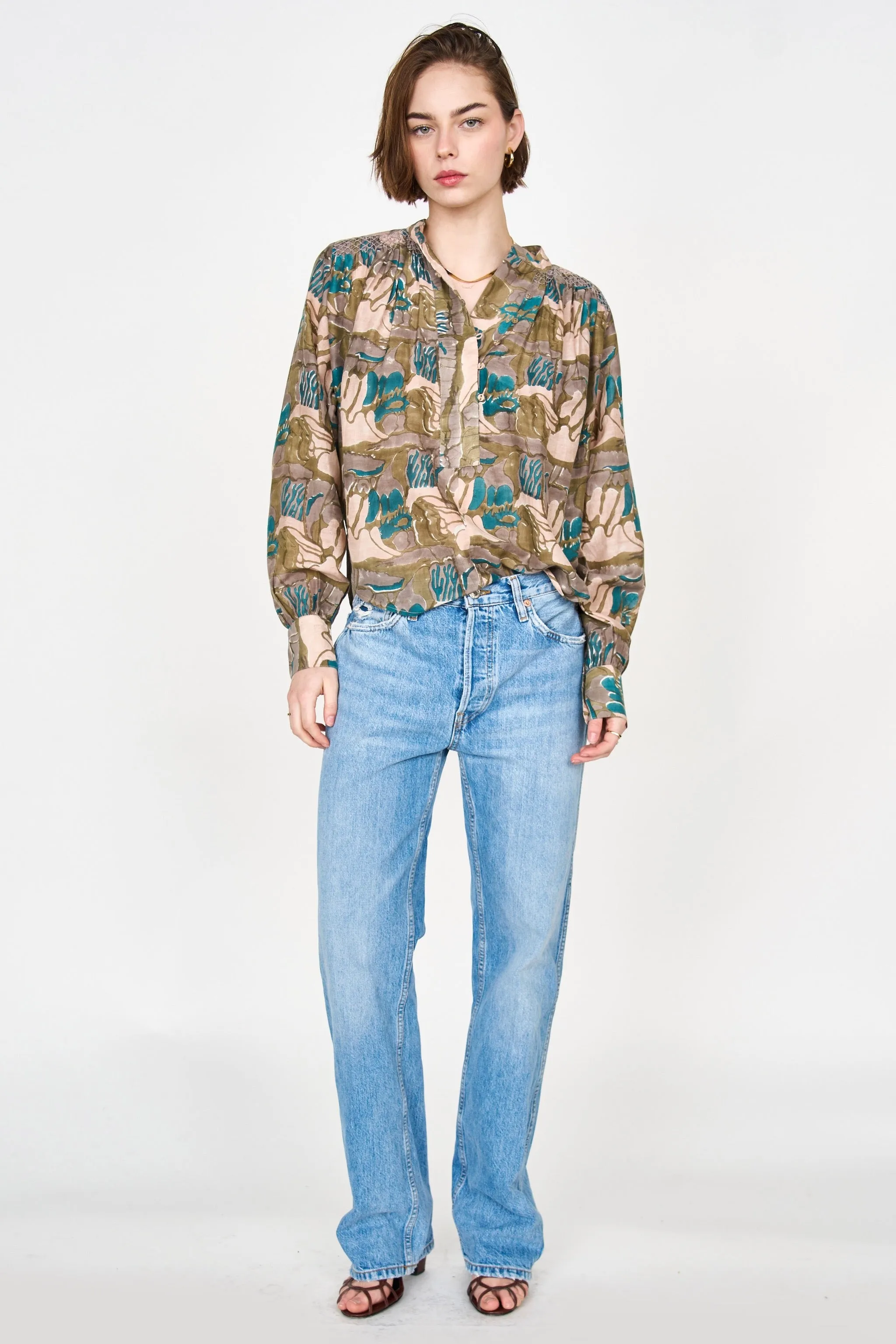 Florence Blouse in Moss Reef Print sold by Mirth product image thumbnail 5
