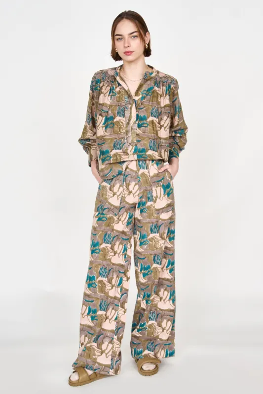 Florence Blouse in Moss Reef Print sold by Mirth