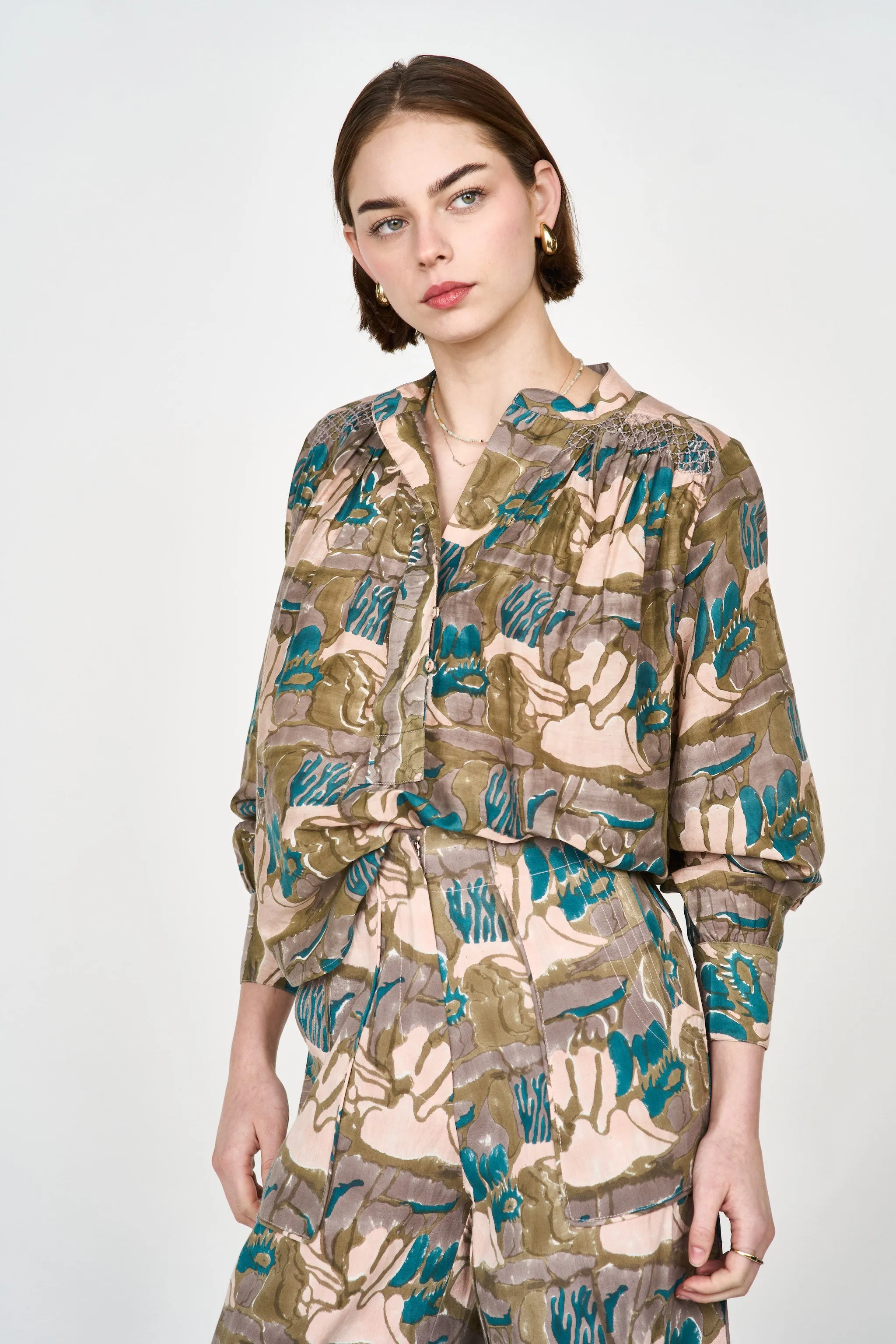 Florence Blouse in Moss Reef Print sold by Mirth product image thumbnail 2