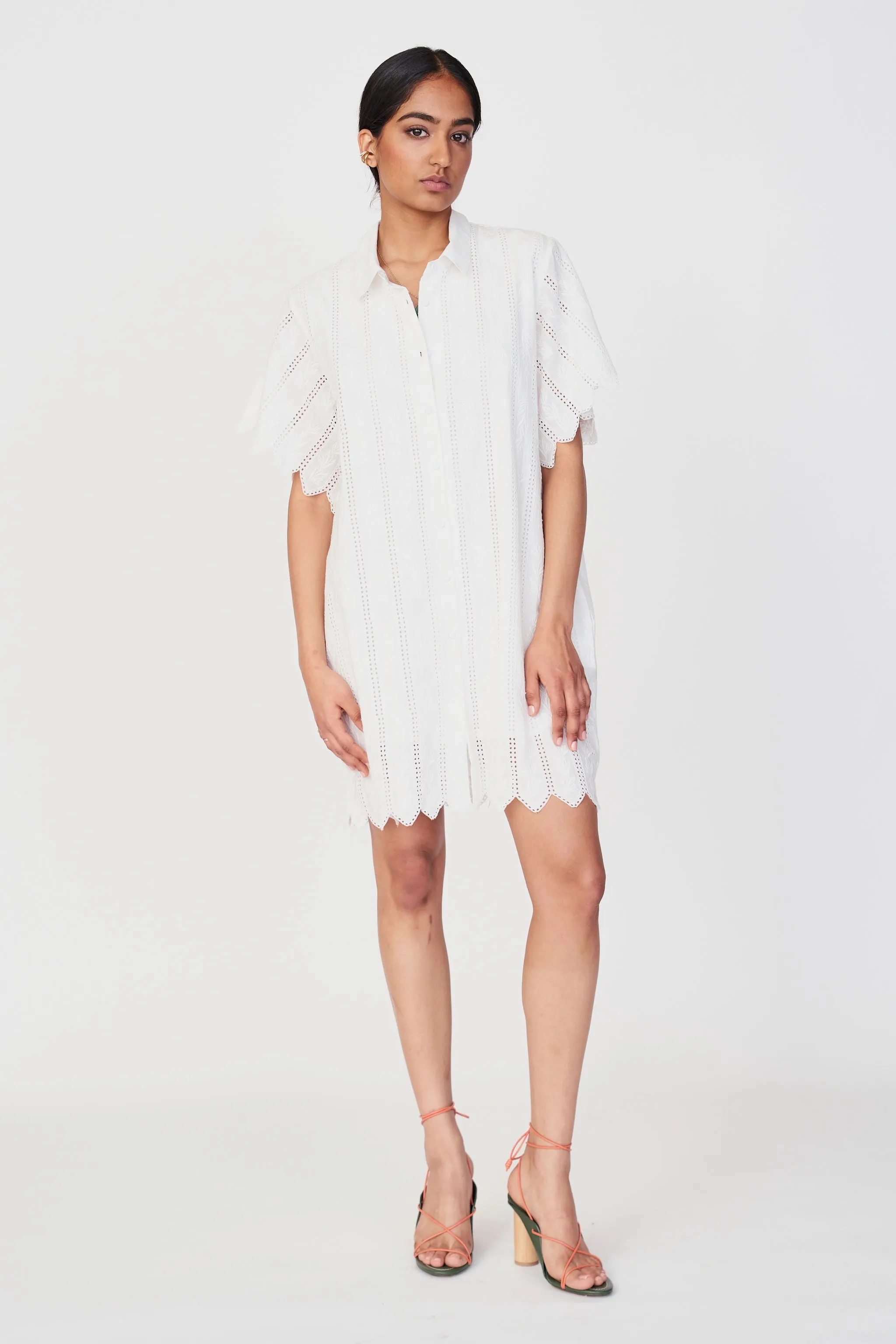 Harbour Dress in White Vine Eyelet sold by Mirth