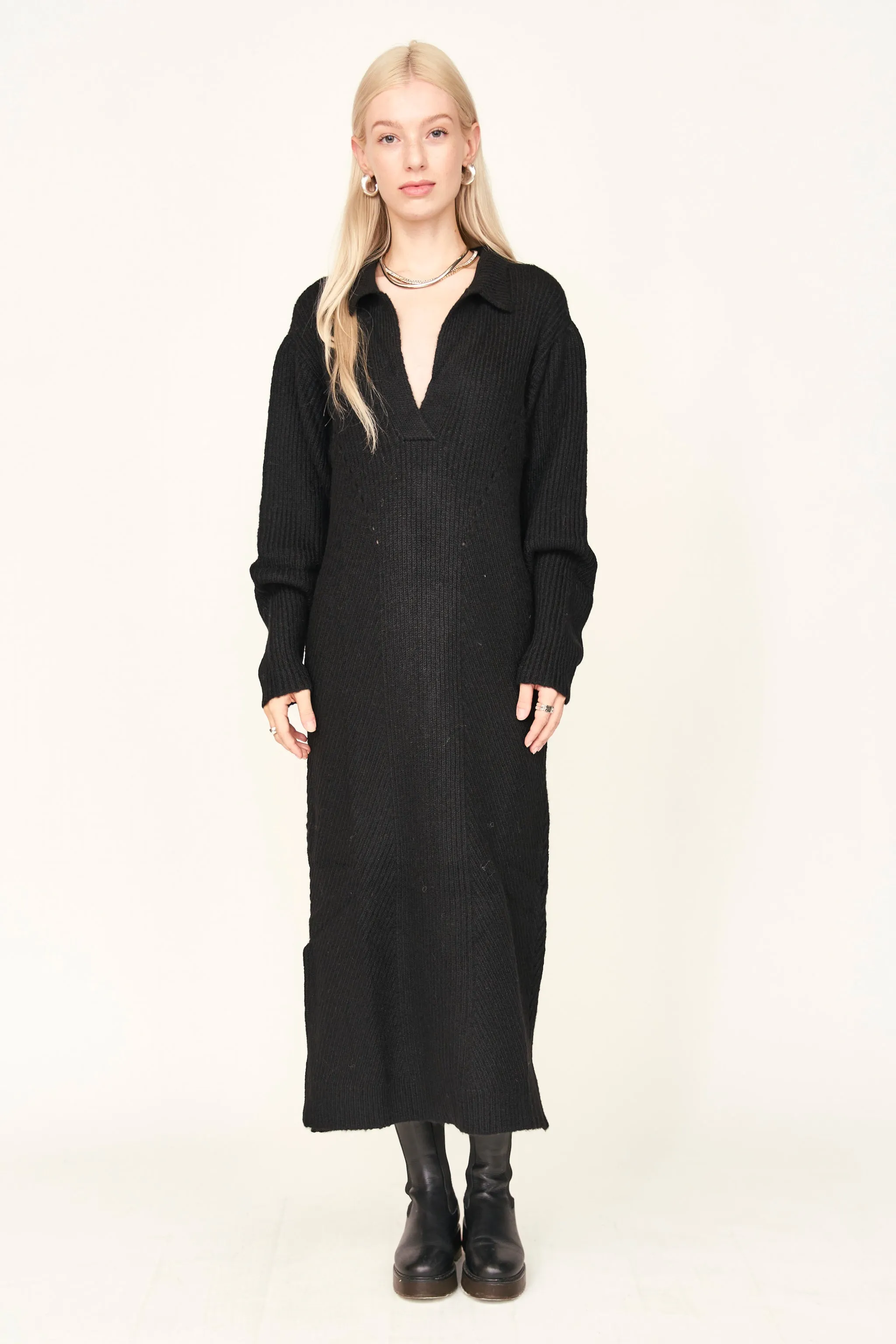 Jackson Sweater Dress in Black sold by Mirth