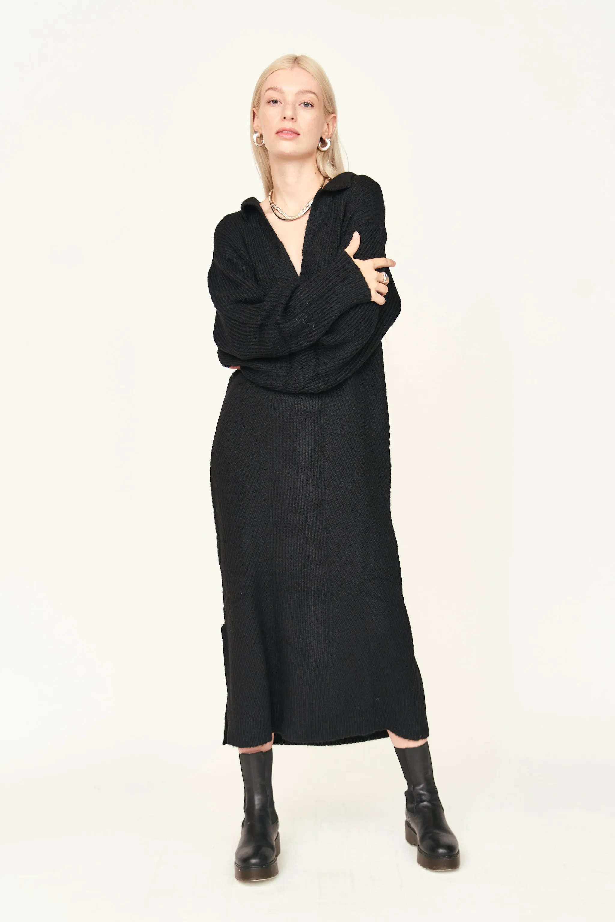 Jackson Sweater Dress in Black sold by Mirth product image thumbnail 5