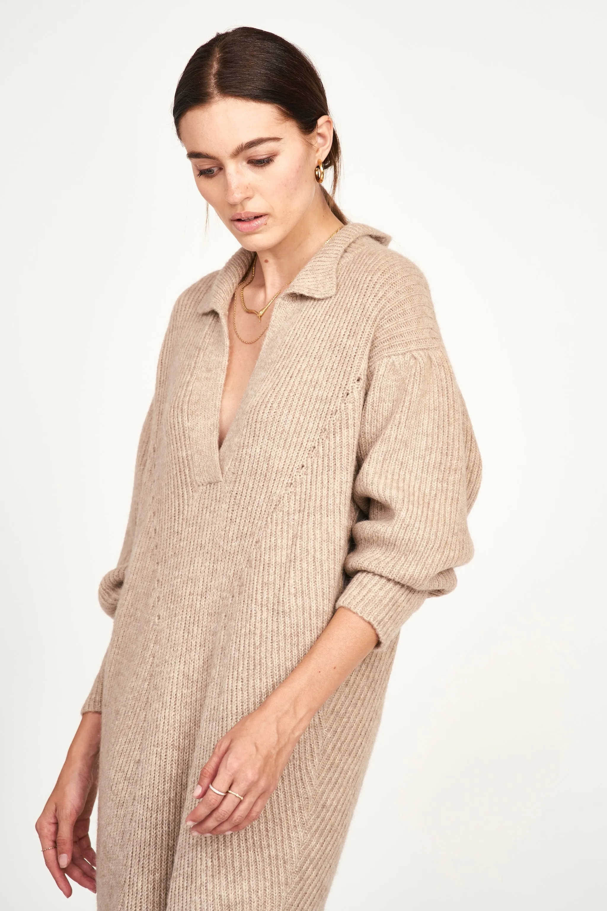 Jackson Sweater Dress in Camel sold by Mirth product image thumbnail 4