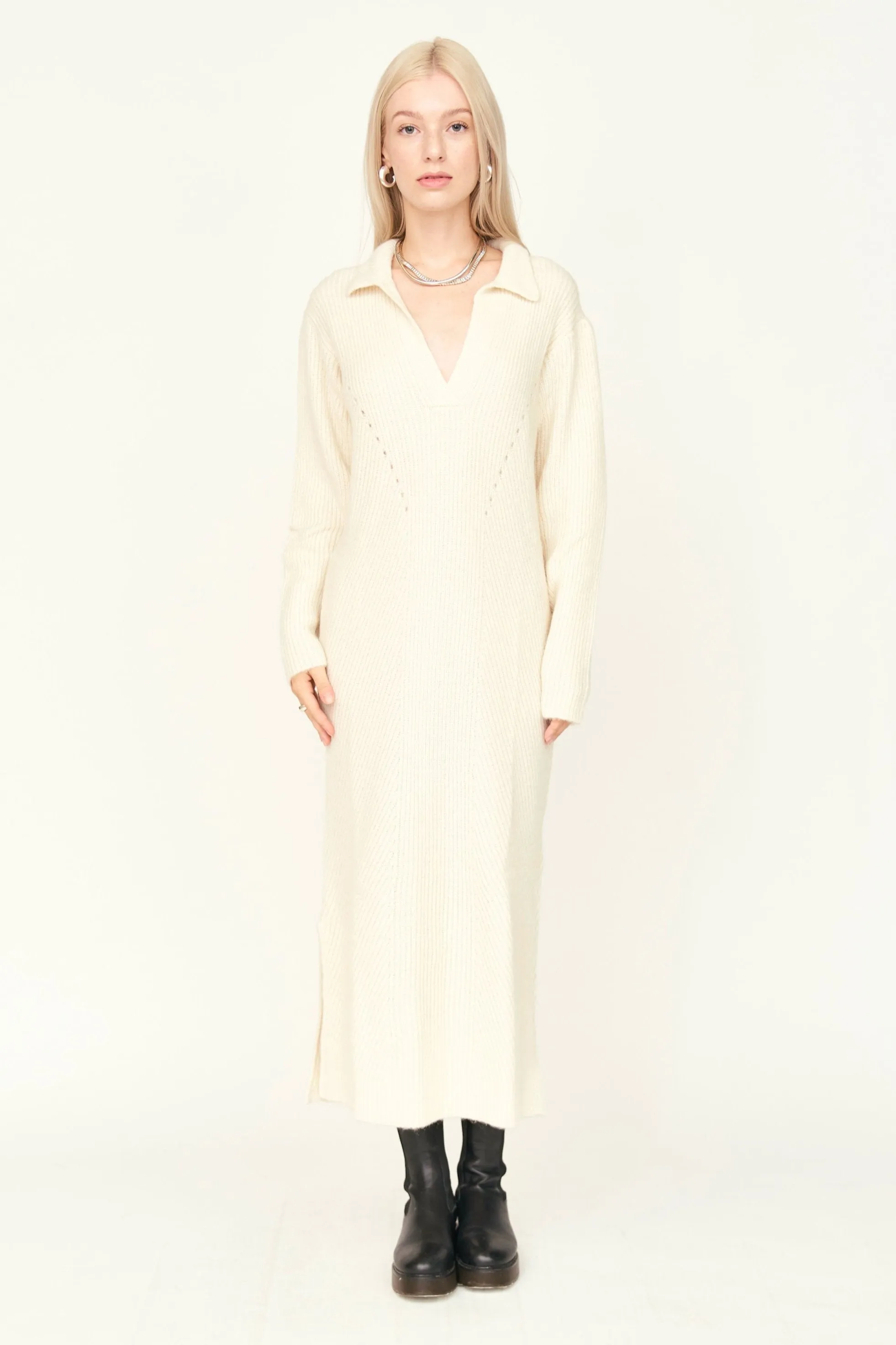 Jackson Sweater Dress in Ivory sold by Mirth