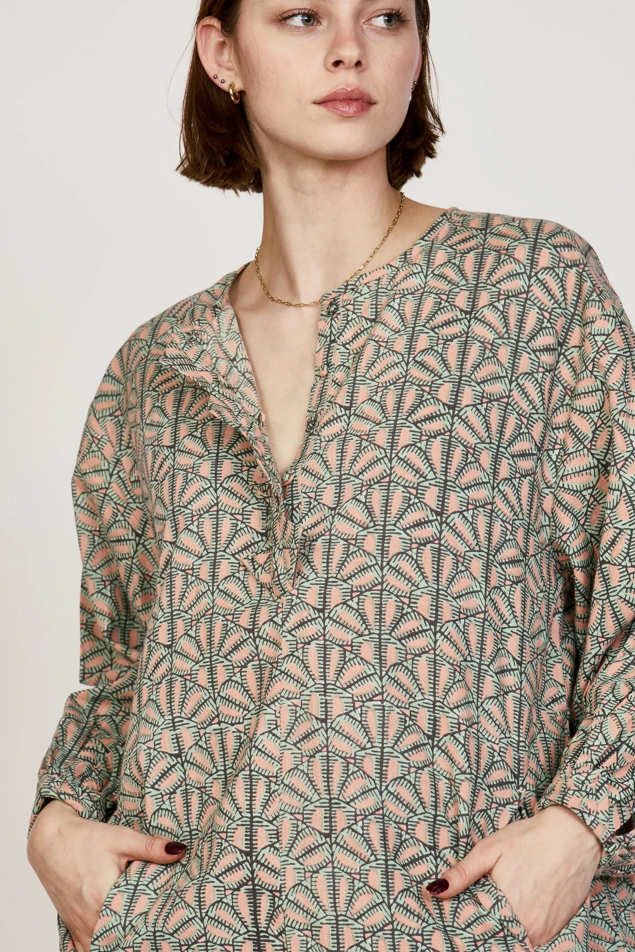 Kona Caftan in Trellis in Petal sold by Mirth product image thumbnail 3