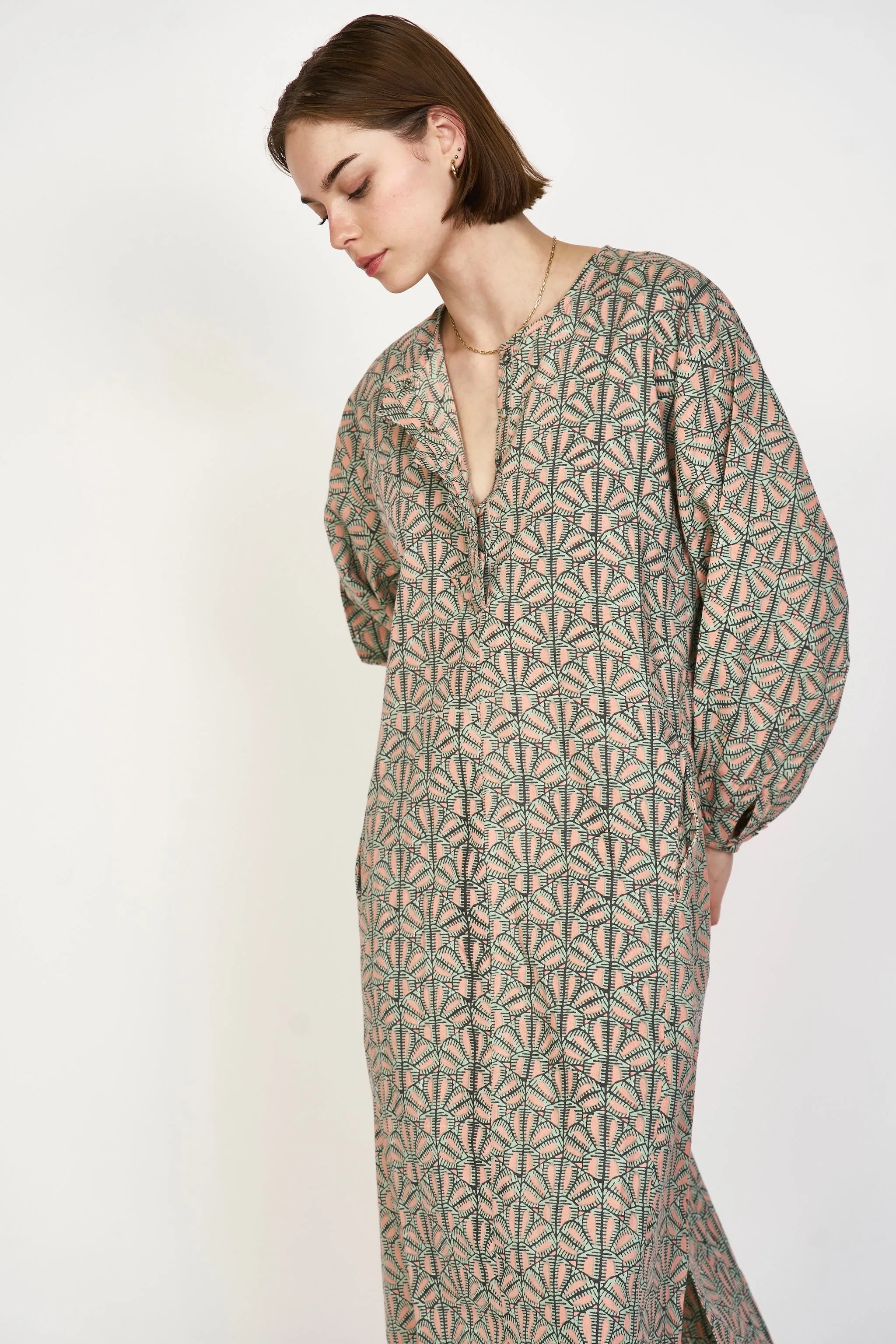 Kona Caftan in Trellis in Petal sold by Mirth product image thumbnail 2
