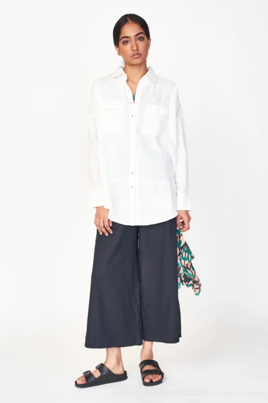 Kyoto Shirt in White Linen sold by Mirth