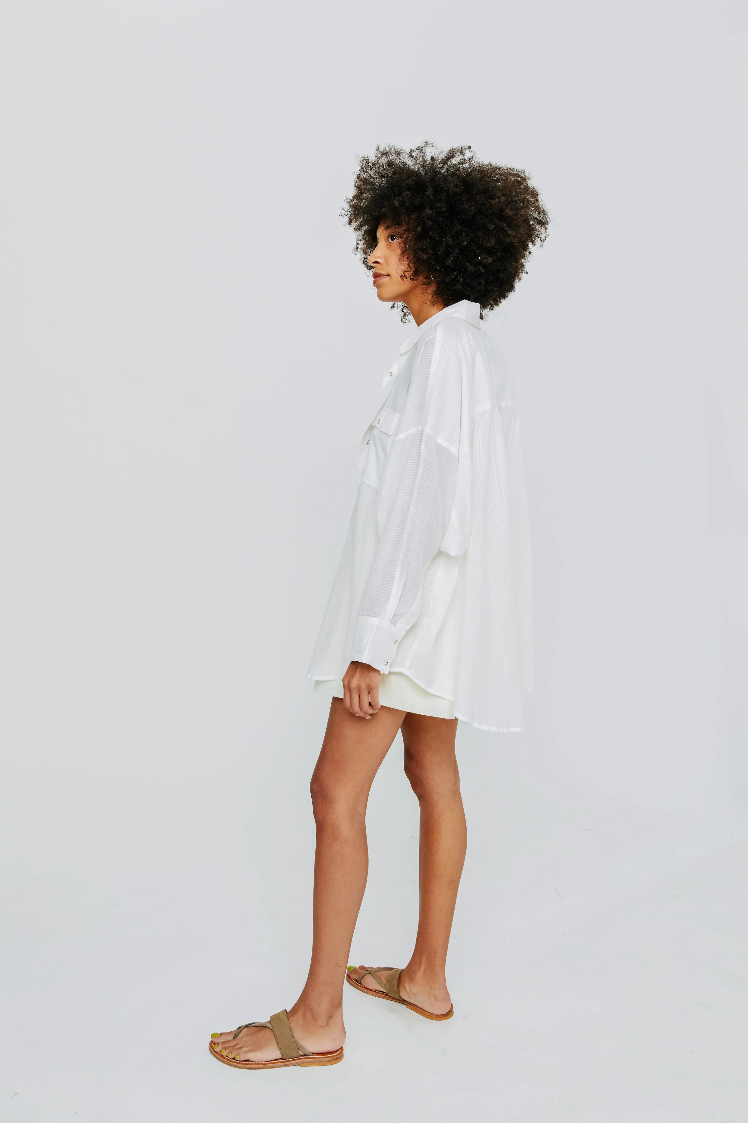 Kyoto Blouse in White Pinstripe sold by Mirth product image thumbnail 3