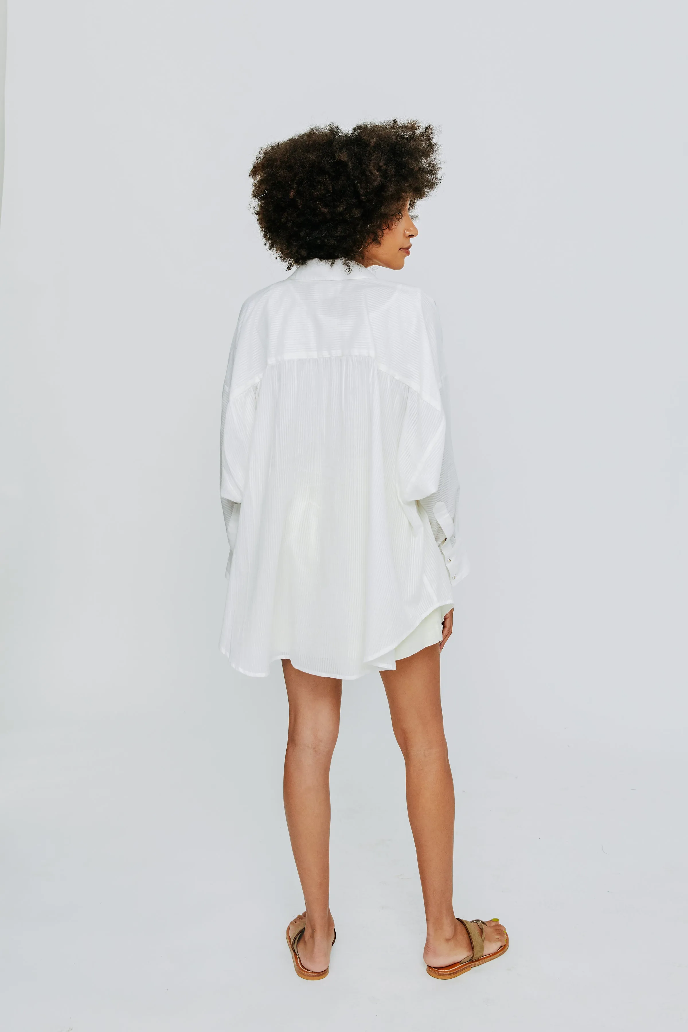 Kyoto Blouse in White Pinstripe sold by Mirth product image thumbnail 4