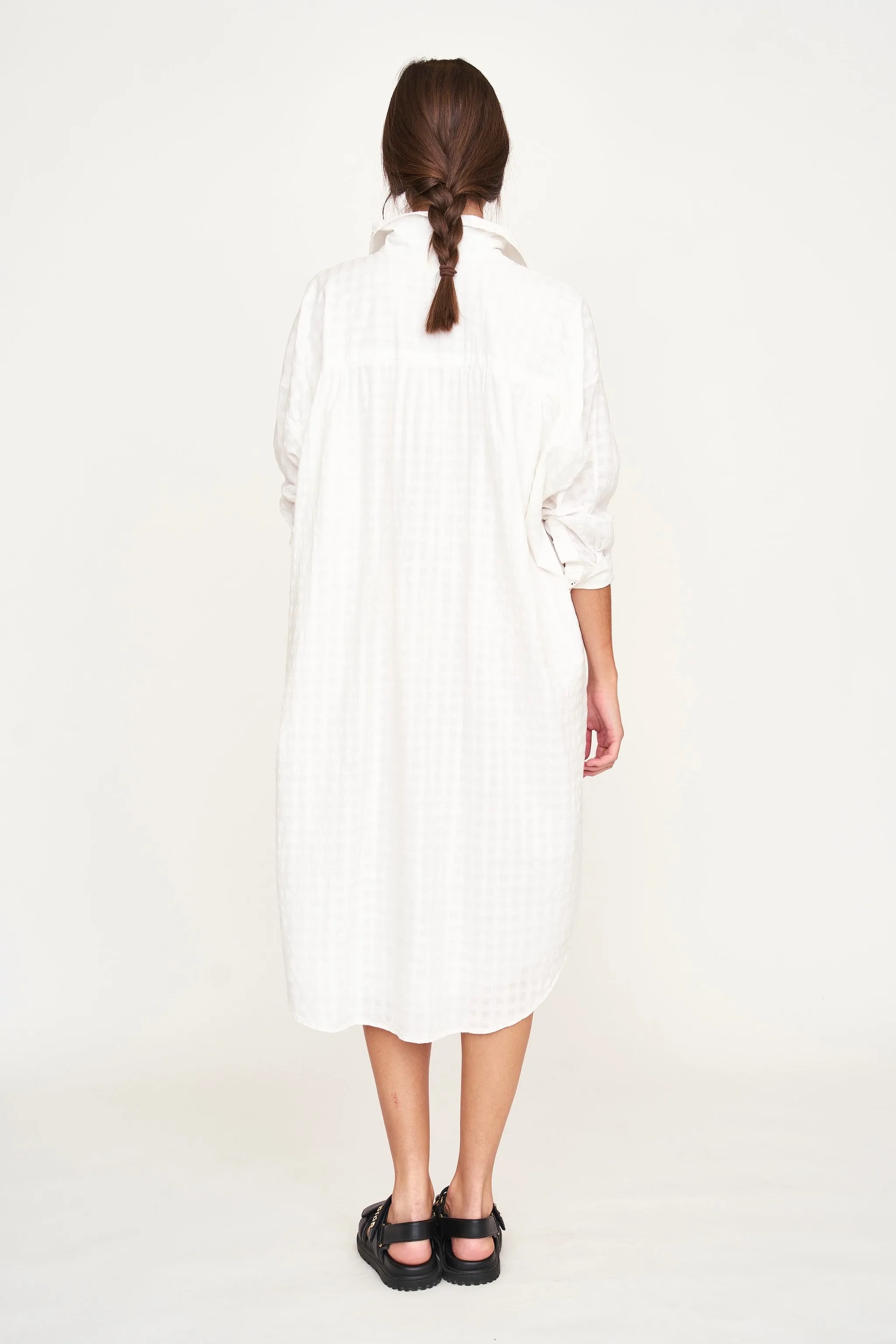 Kyoto House Dress in White Boxweave sold by Mirth product image thumbnail 5