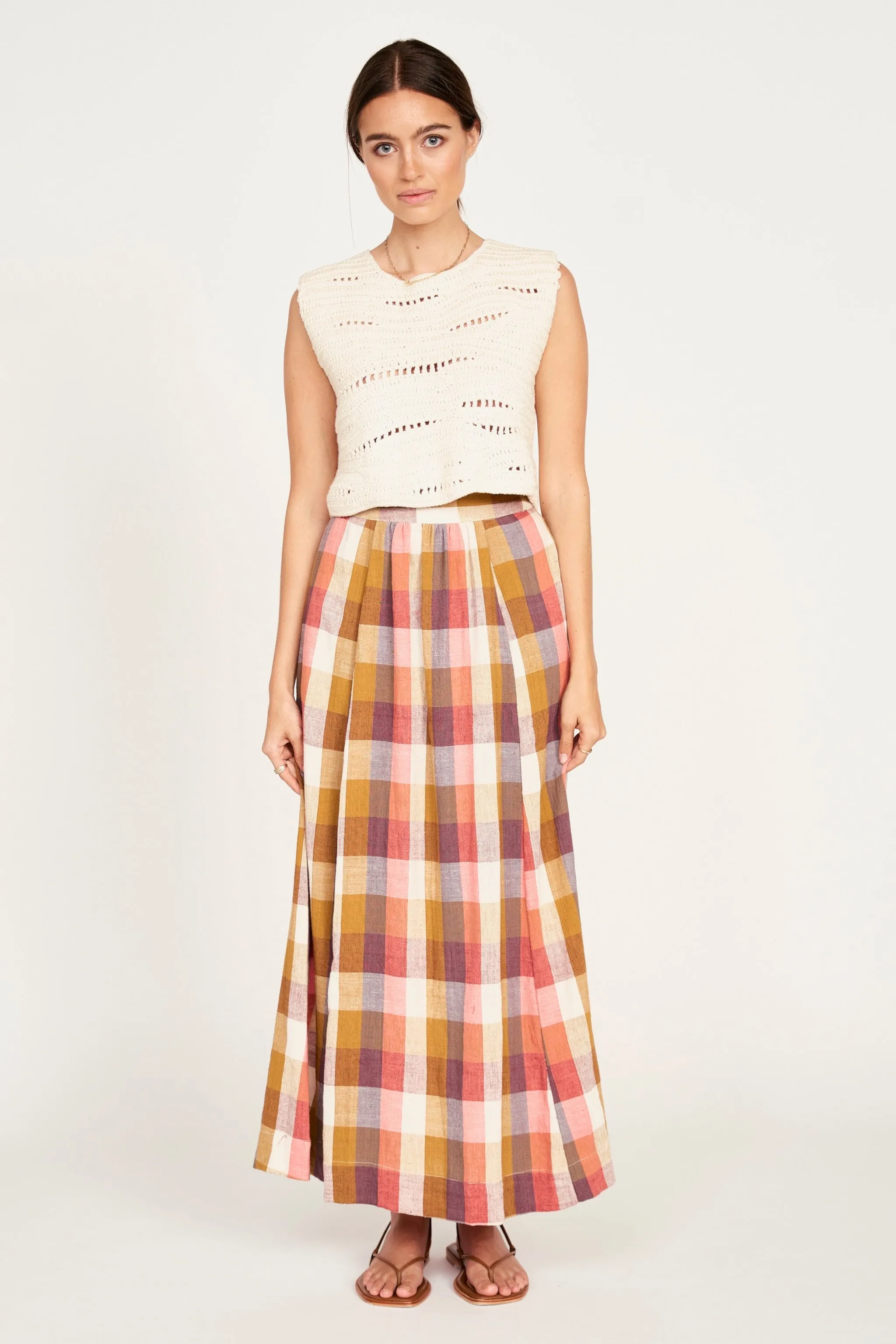 Marin Hand Macrame Top in Bone sold by Mirth