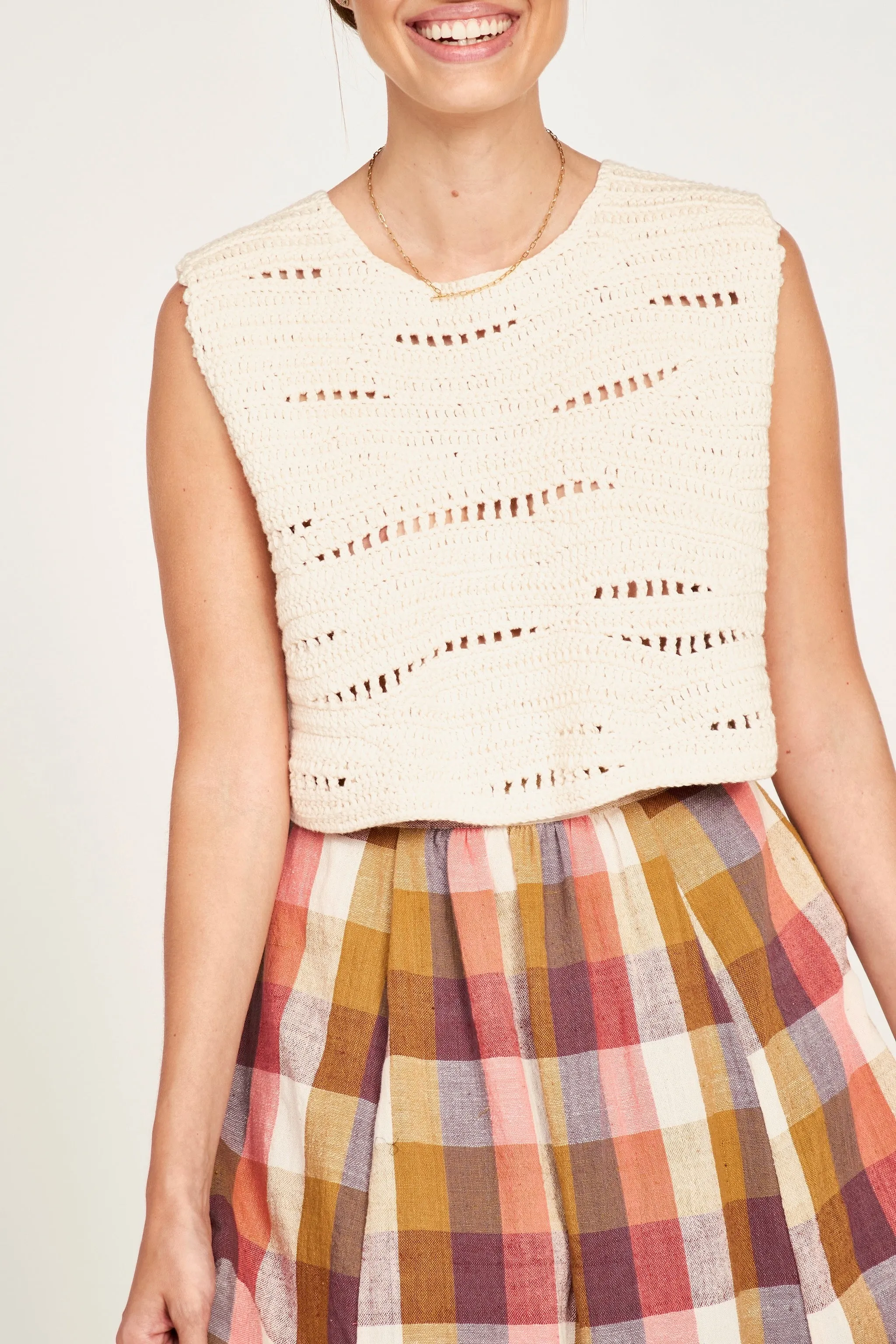 Marin Hand Macrame Top in Bone sold by Mirth product image thumbnail 2