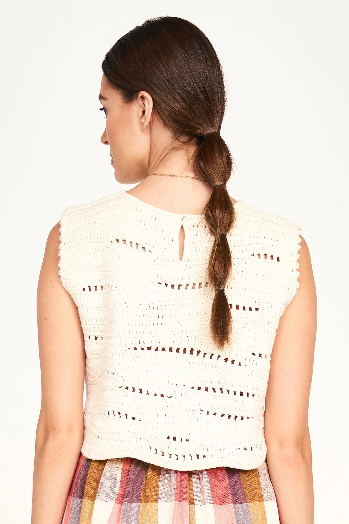 Marin Hand Macrame Top in Bone sold by Mirth product image thumbnail 4
