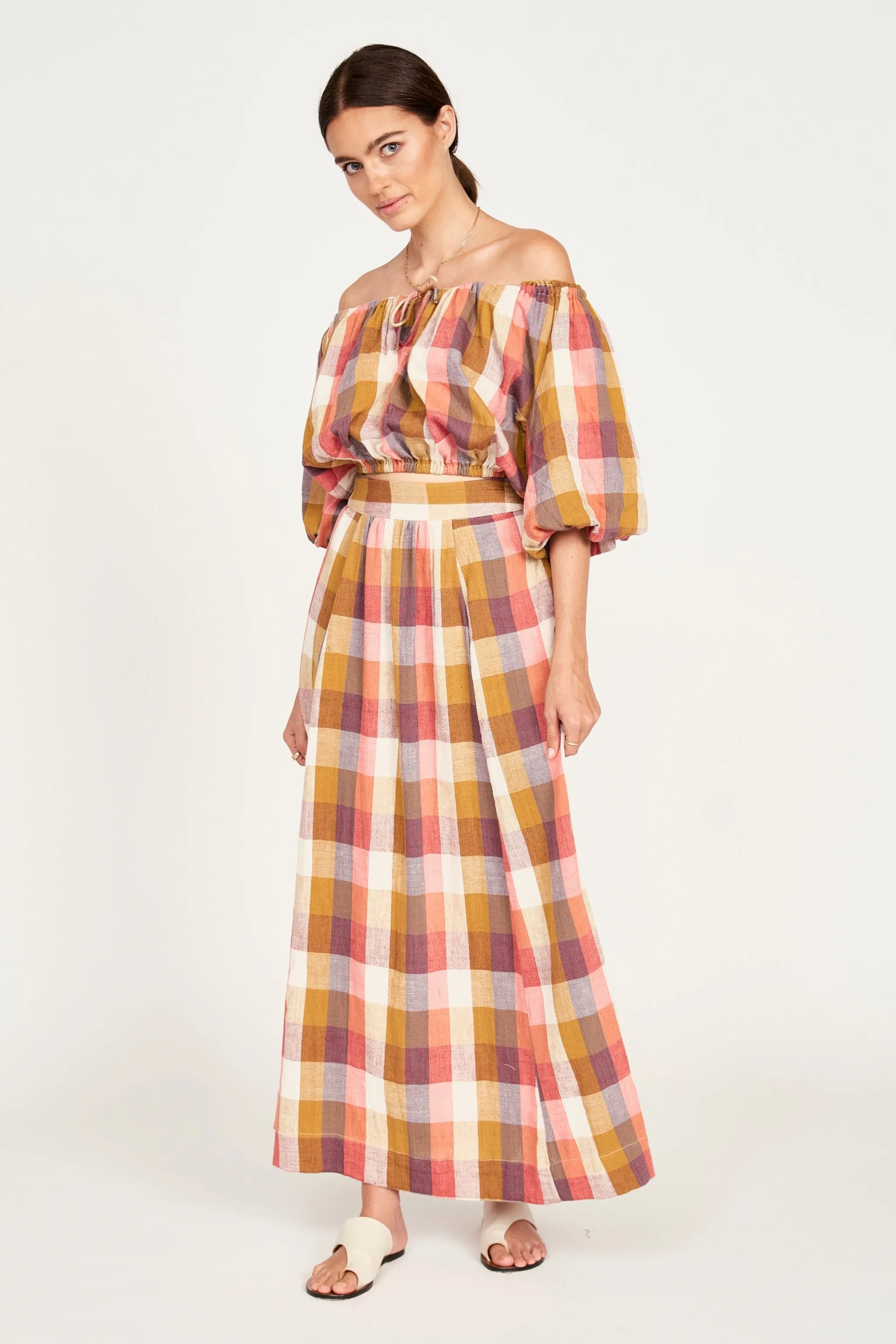 Marion Skirt in Sunset Plaid sold by Mirth product image thumbnail 3