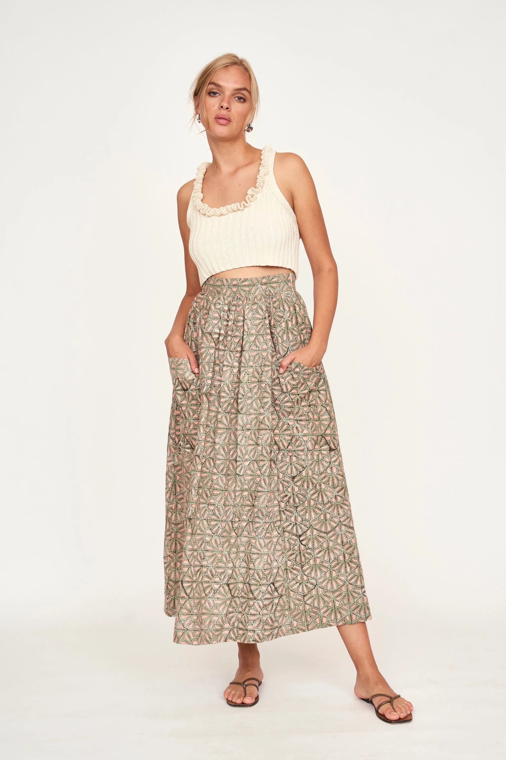 Marion Skirt in Trellis in Petal sold by Mirth product image thumbnail 3