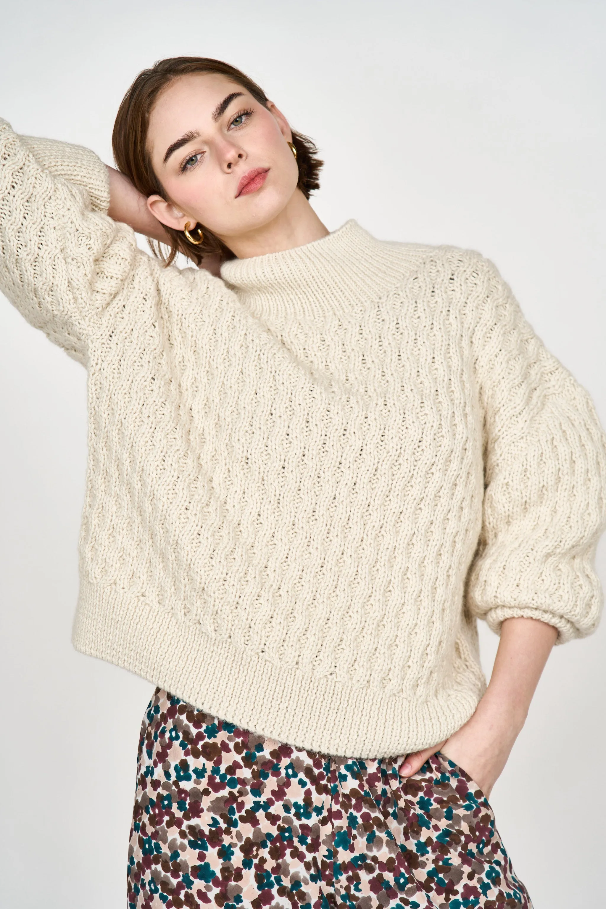 Megeve Honeycomb Turtleneck in Ivory sold by Mirth product image thumbnail 3