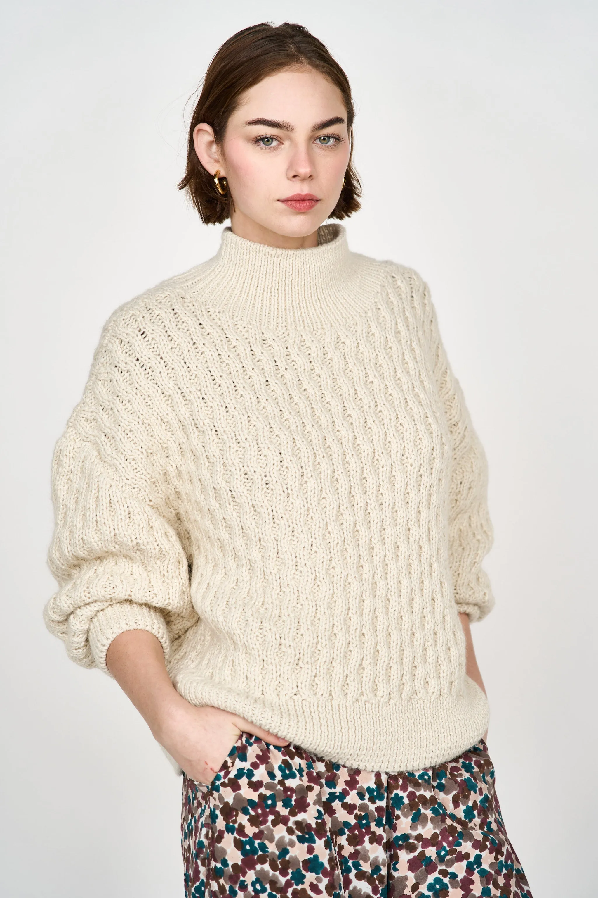 Megeve Honeycomb Turtleneck in Ivory sold by Mirth product image thumbnail 2