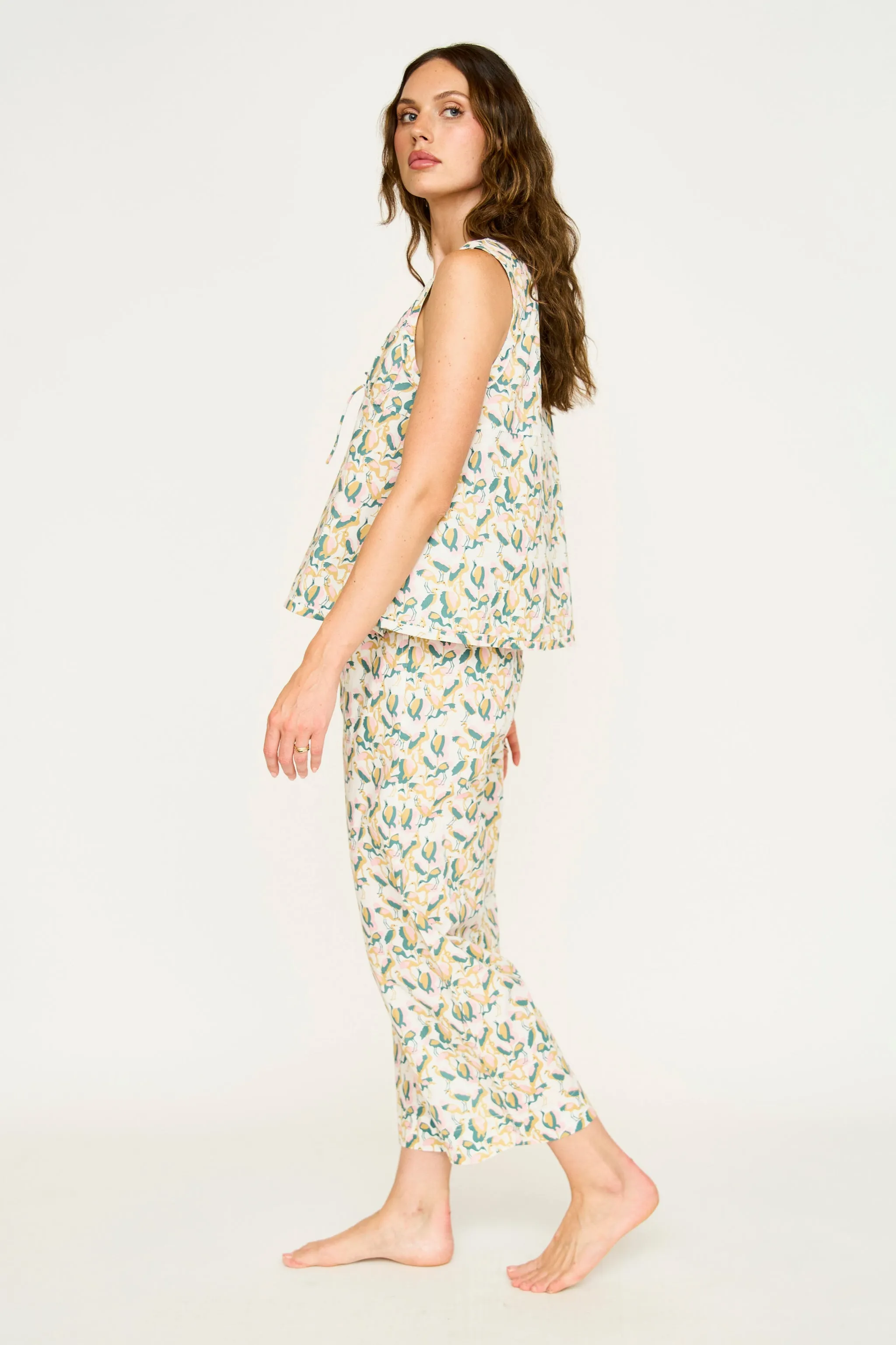 Pajama Pant & Camisole Set in Garden Bird sold by Mirth product image thumbnail 3