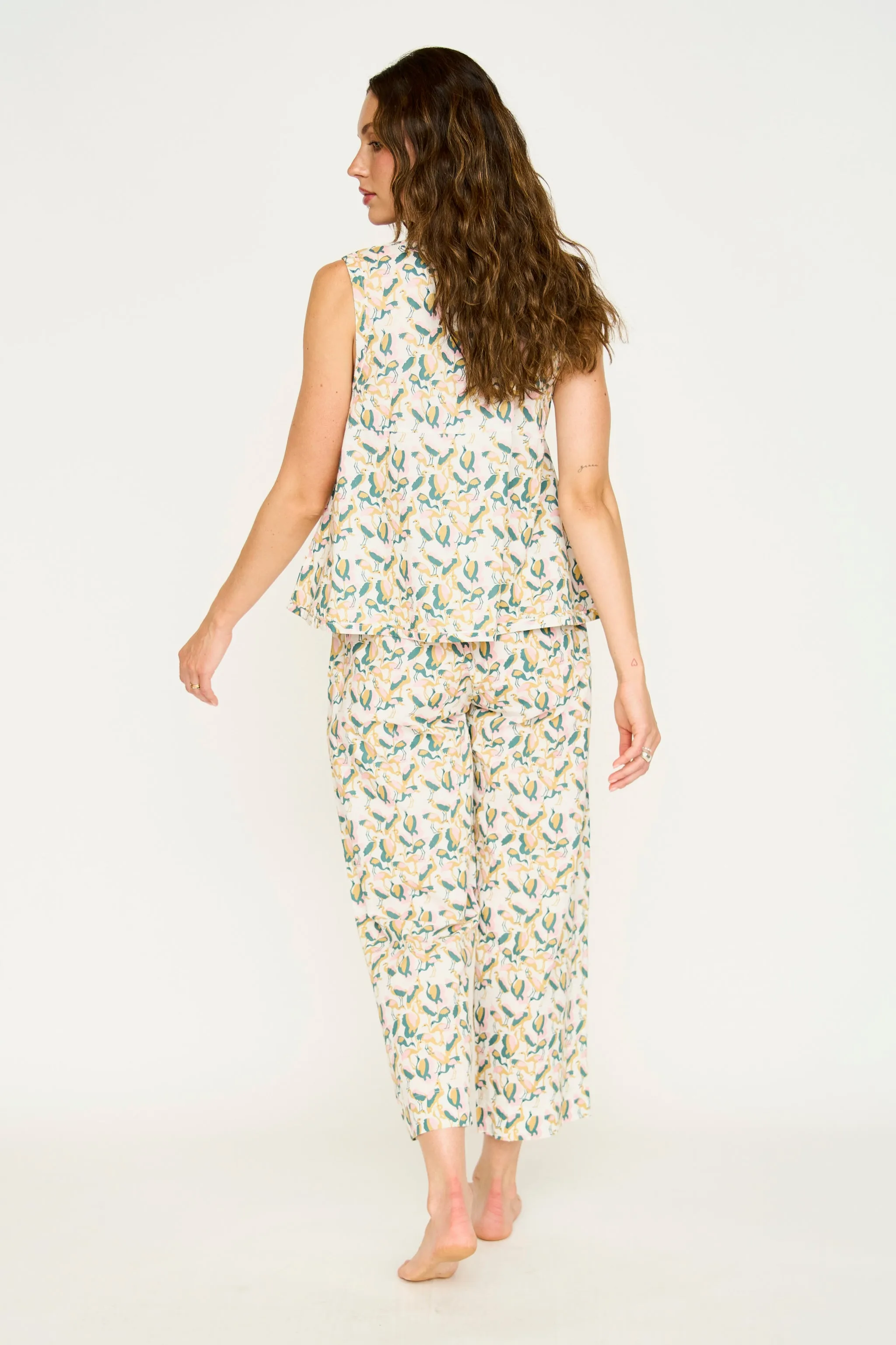 Pajama Pant & Camisole Set in Garden Bird sold by Mirth product image thumbnail 4