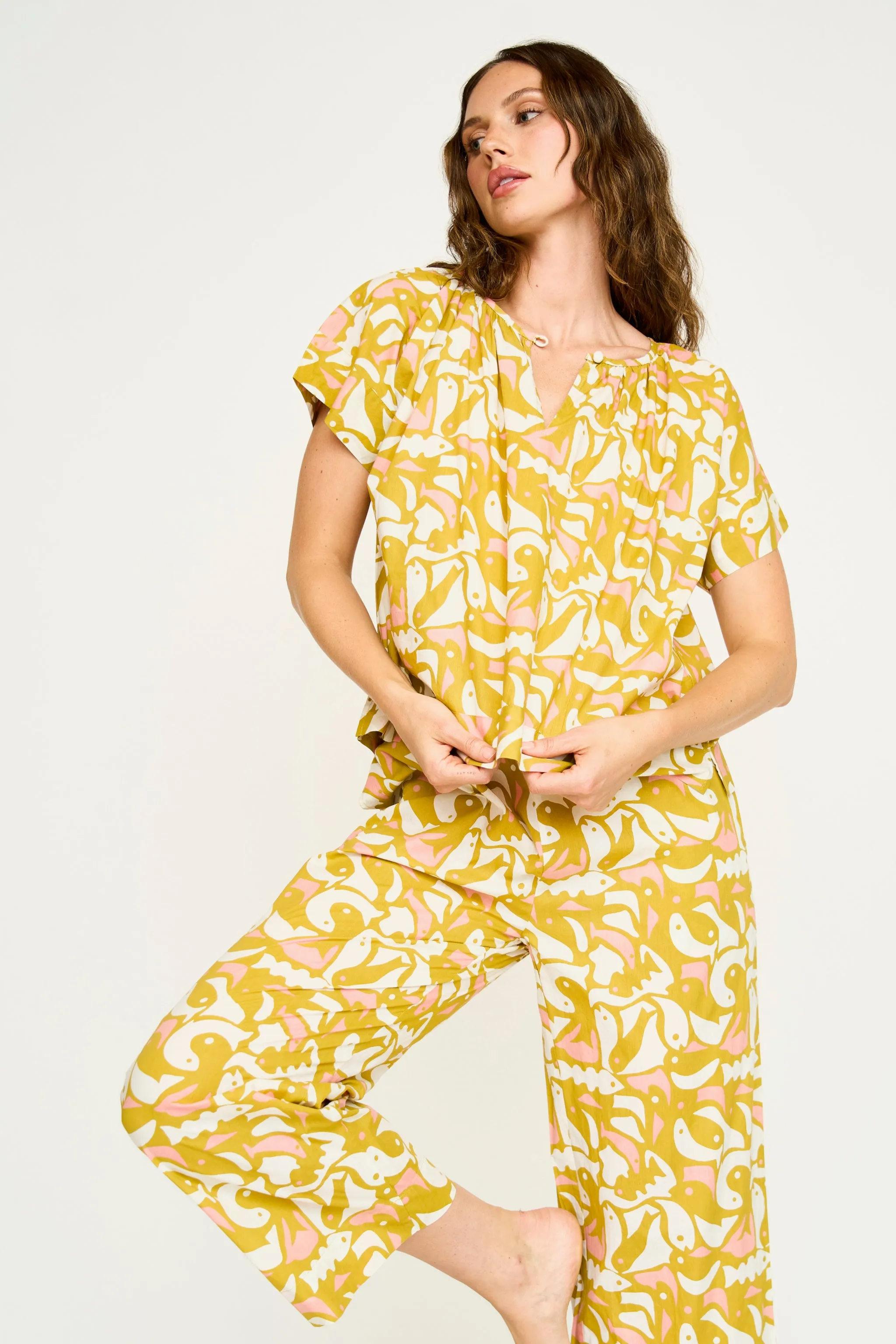Pajama Pant Set in Canary sold by Mirth product image thumbnail 2