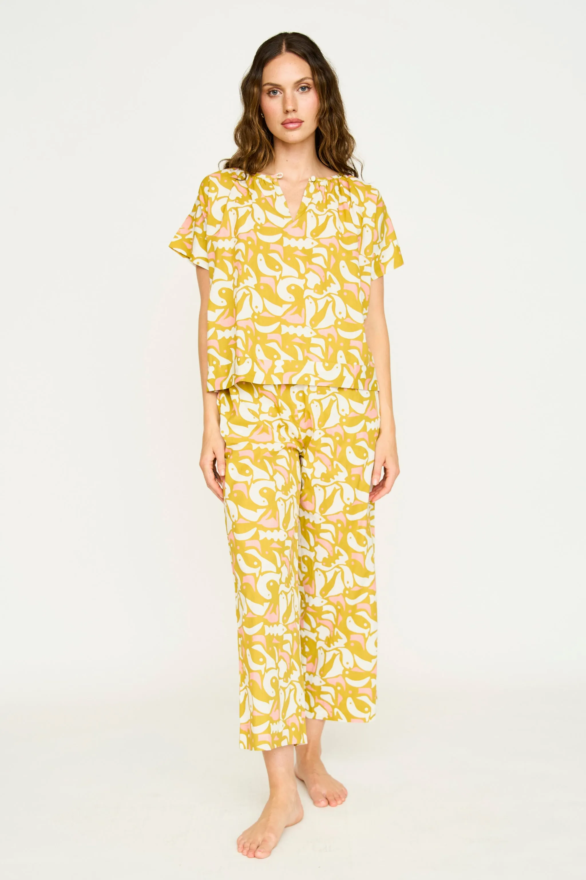 Pajama Pant Set in Canary sold by Mirth