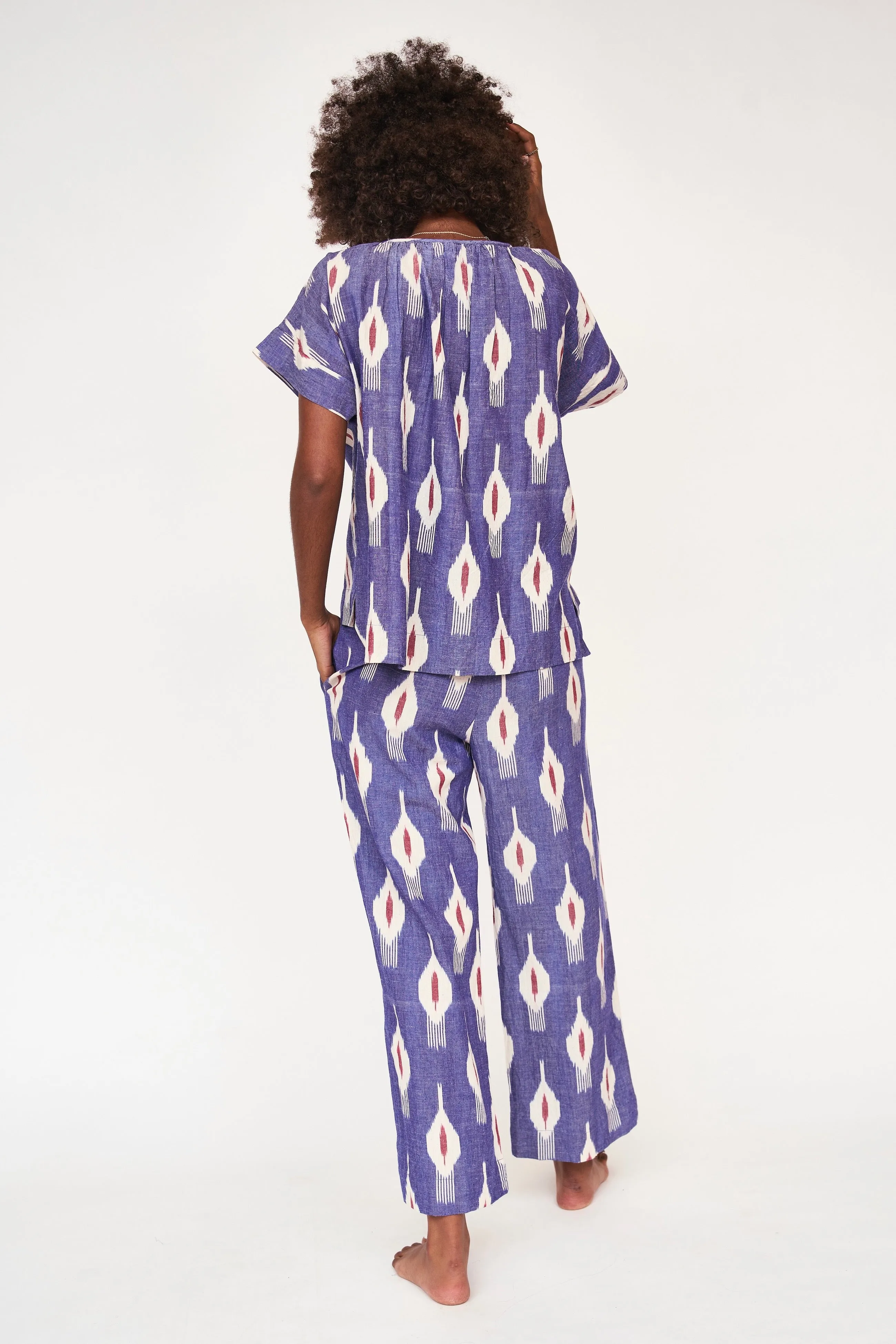Pajama Pant Set in Nautical Ikat sold by Mirth product image thumbnail 4