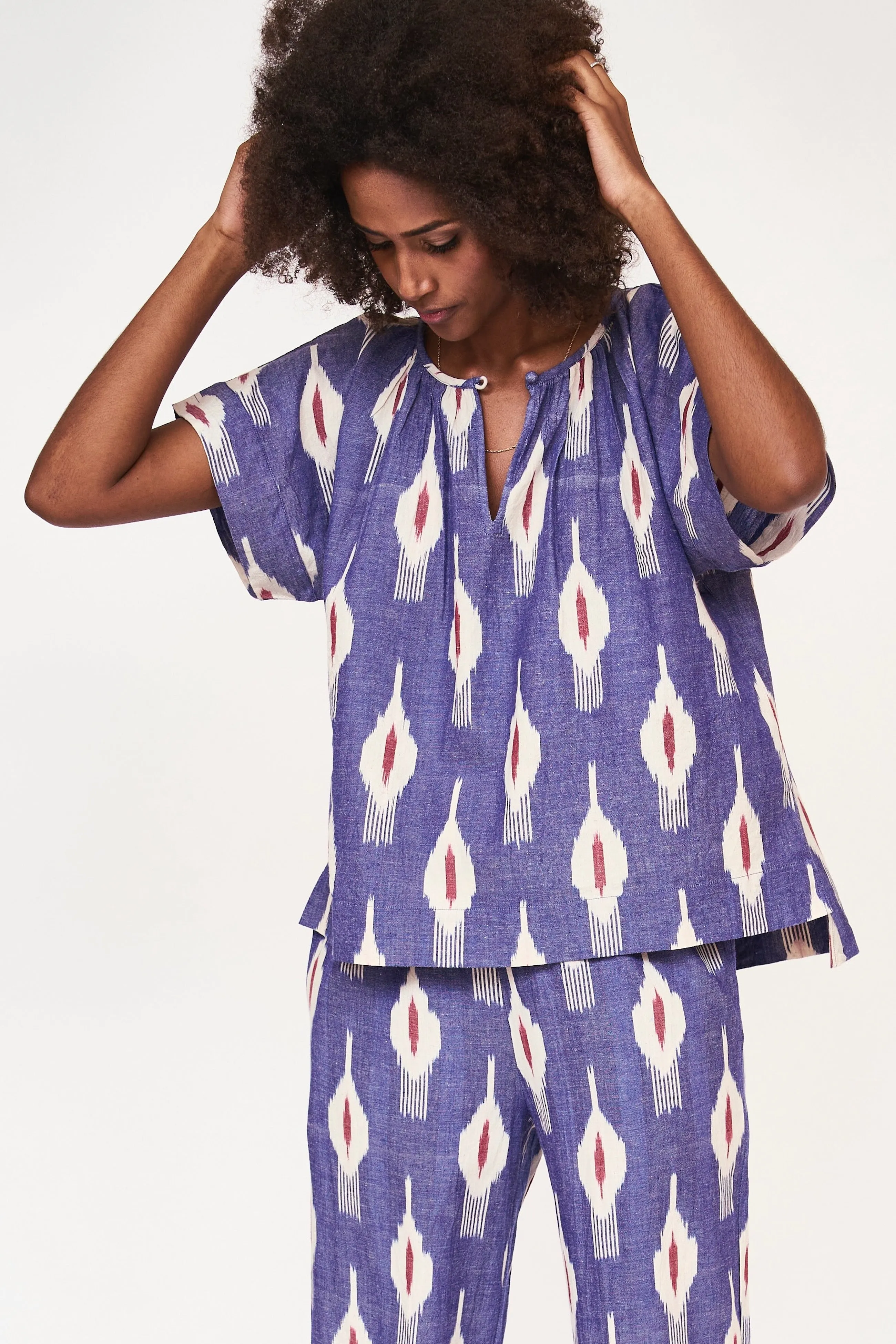 Pajama Pant Set in Nautical Ikat sold by Mirth product image thumbnail 2