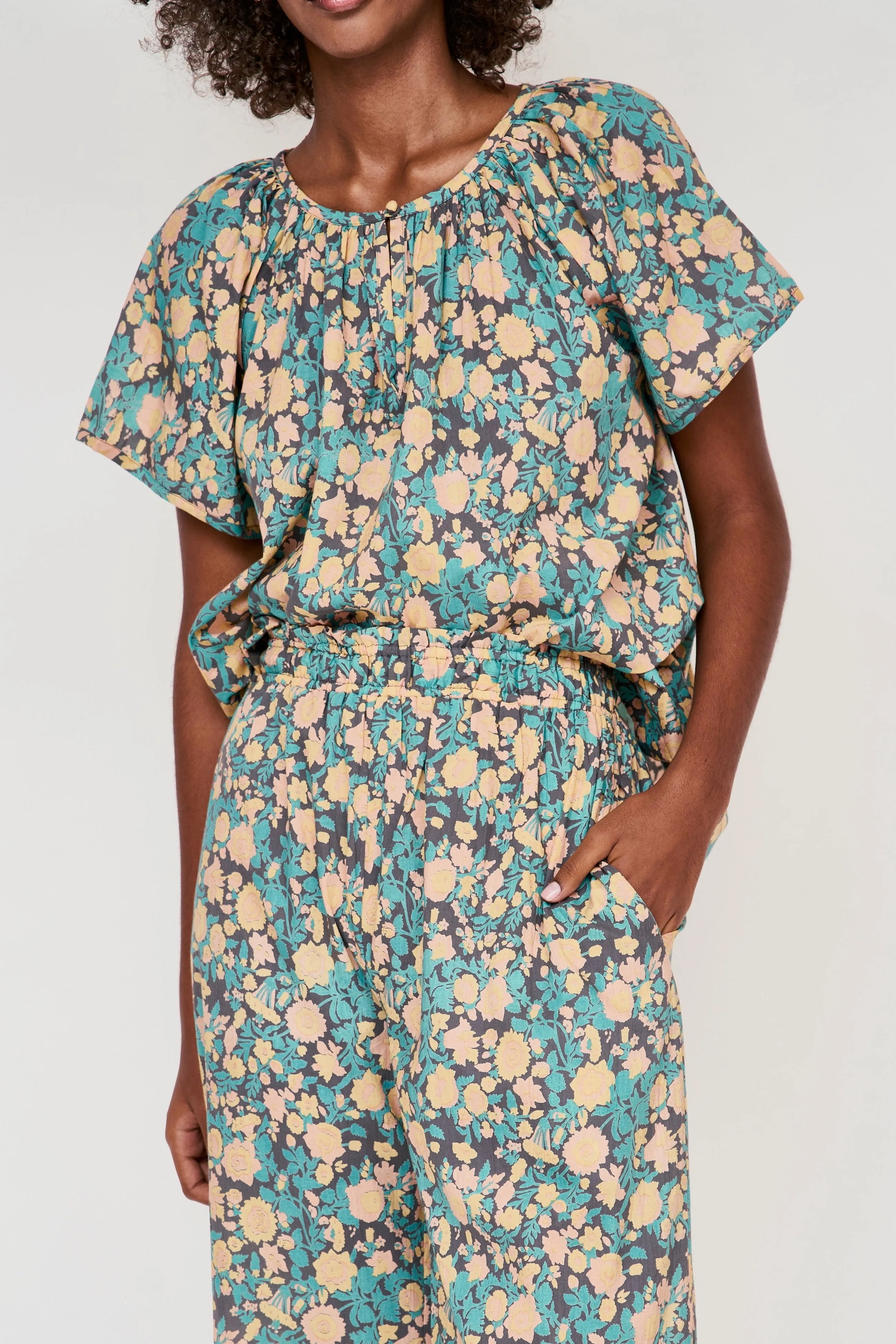 Pajama Pant Set in Onyx Bloom sold by Mirth product image thumbnail 2