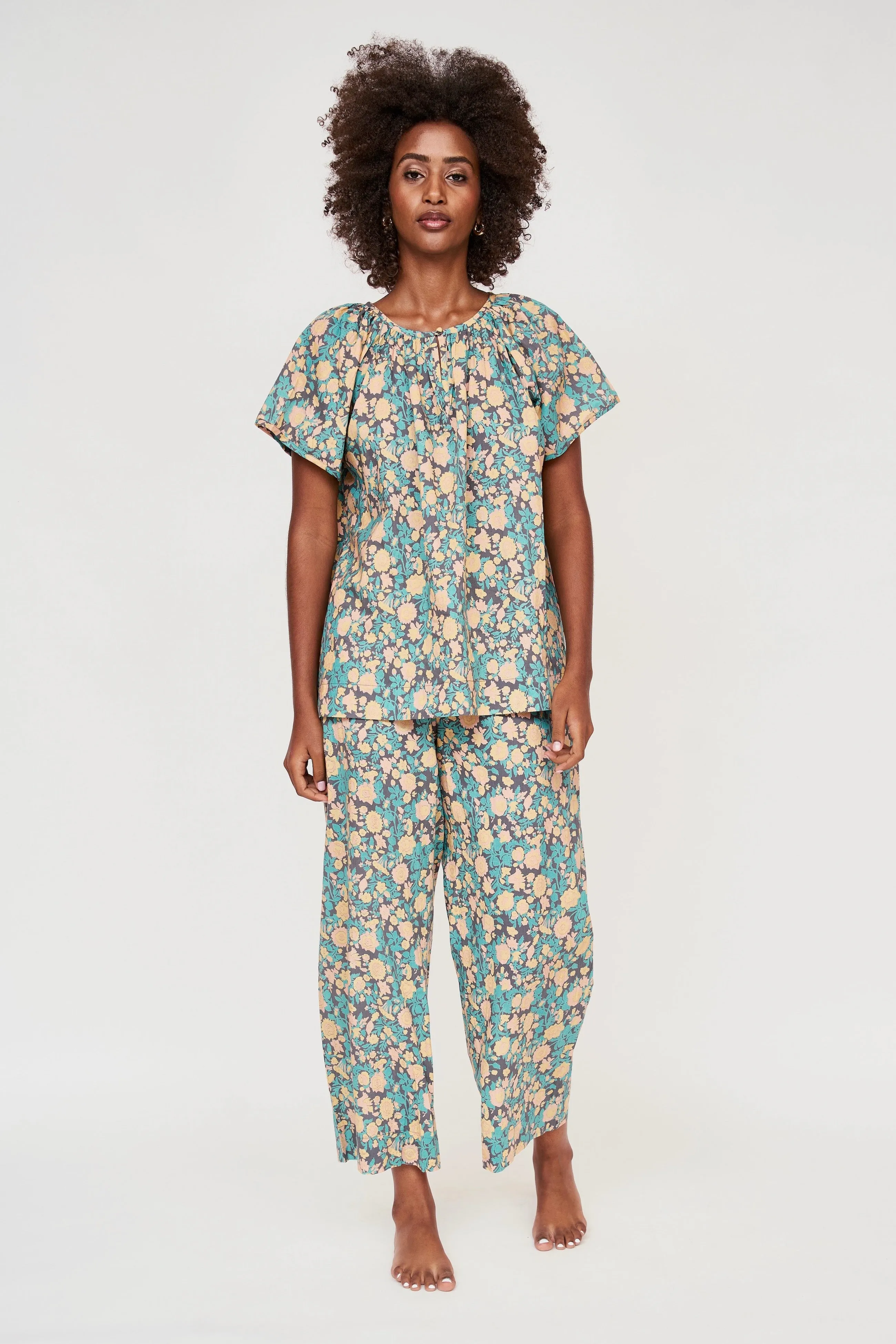 Pajama Pant Set in Onyx Bloom sold by Mirth product image thumbnail 4