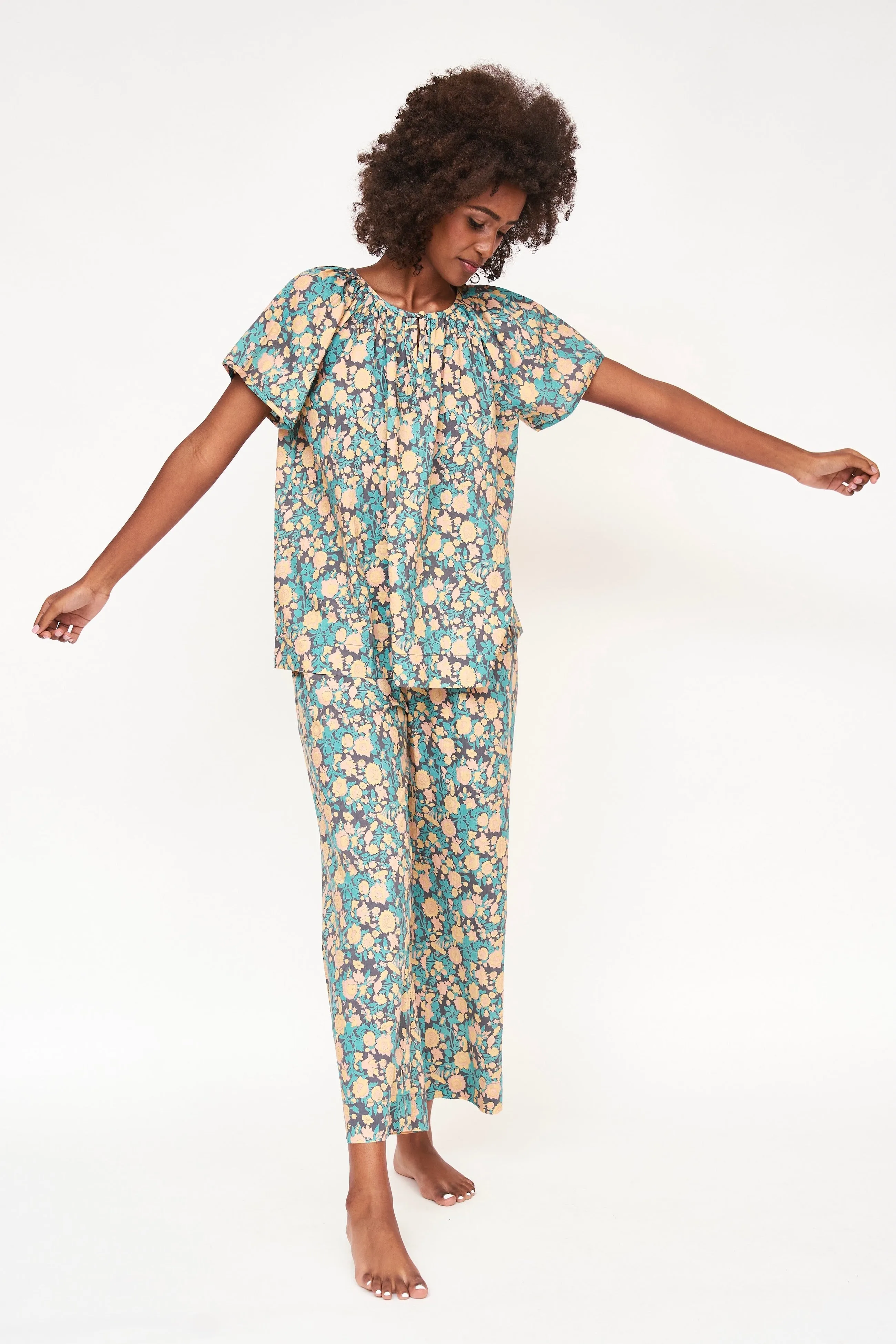 Pajama Pant Set in Onyx Bloom sold by Mirth product image thumbnail 3
