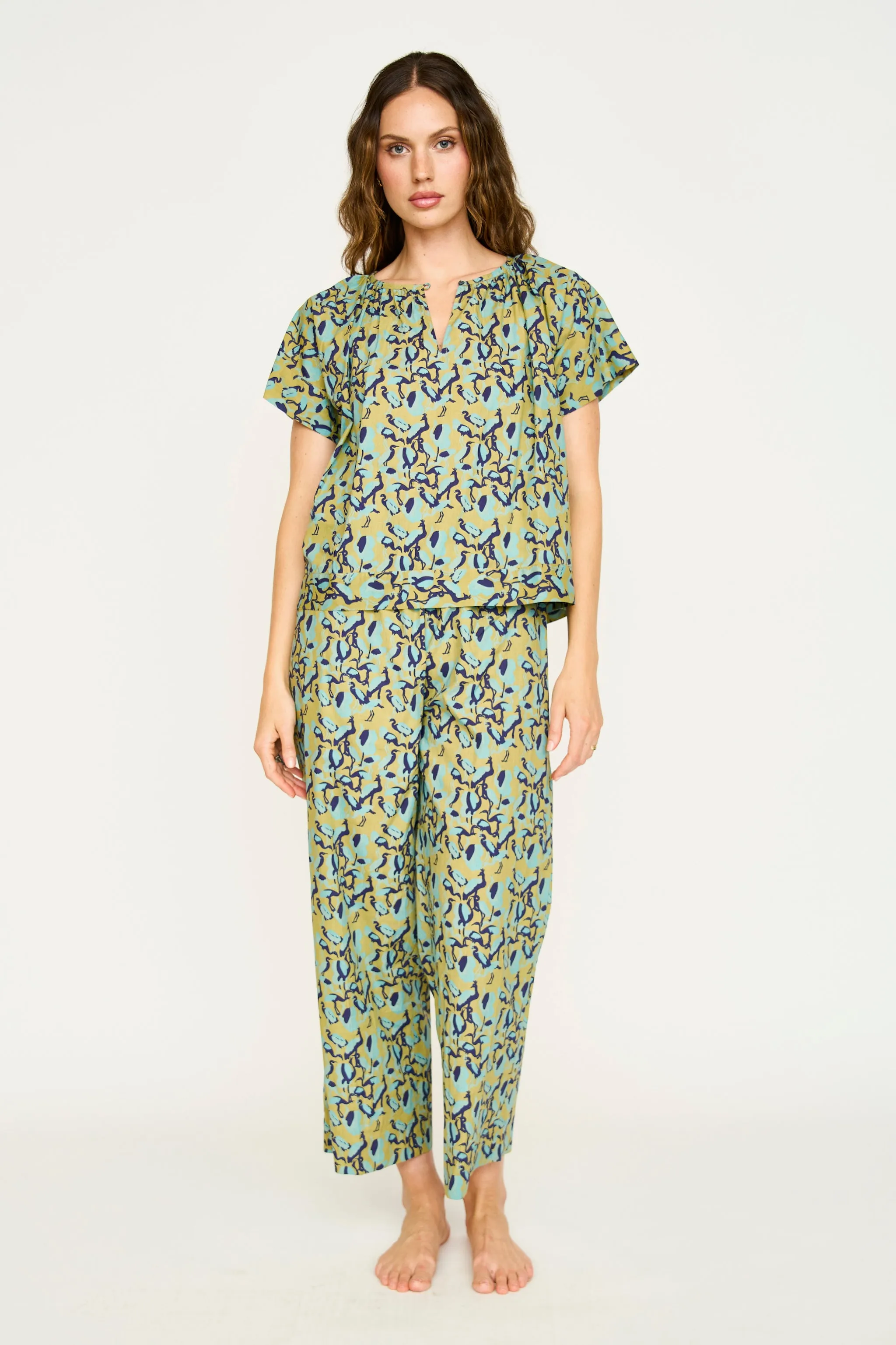 Pajama Pant Set in Seagull sold by Mirth