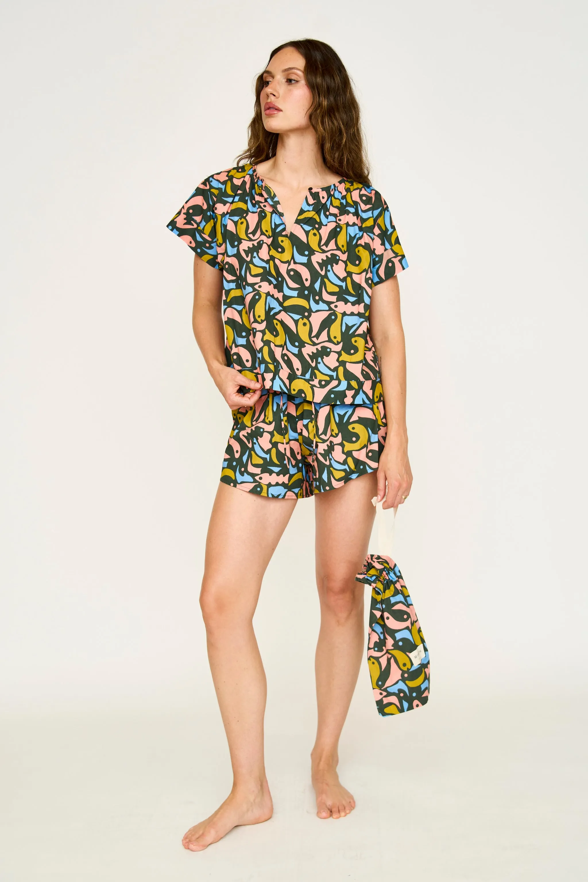 Pajama Tap Short Set in Guppy sold by Mirth product image thumbnail 5