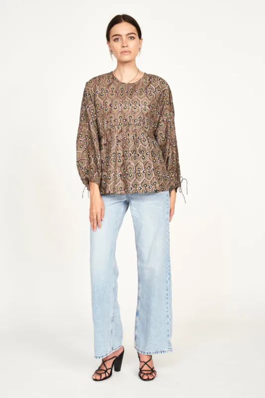 Petaluma Blouse in Chestnut Shisha sold by Mirth
