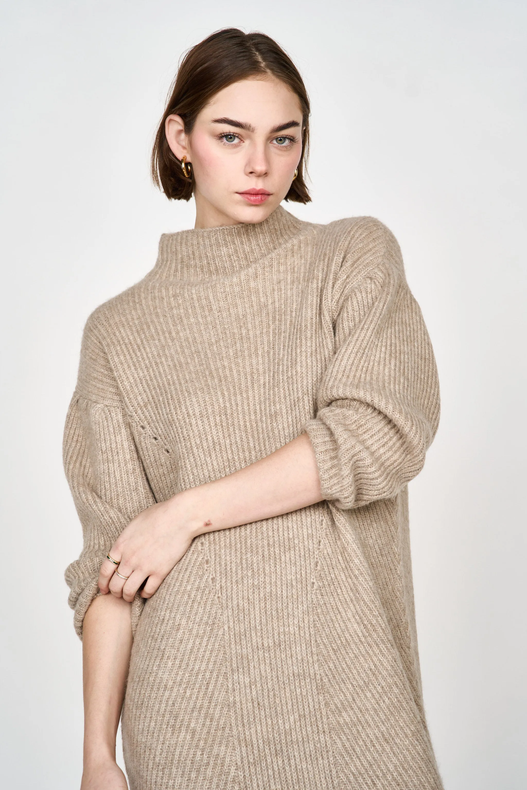 Pichu Pichu Sweater Dress in Camel sold by Mirth product image thumbnail 5