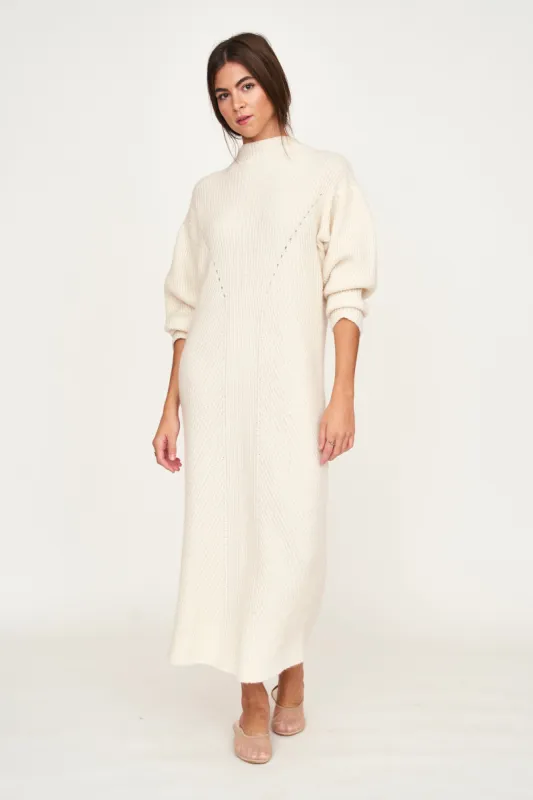 Pichu Pichu Sweater Dress in Ivory sold by Mirth
