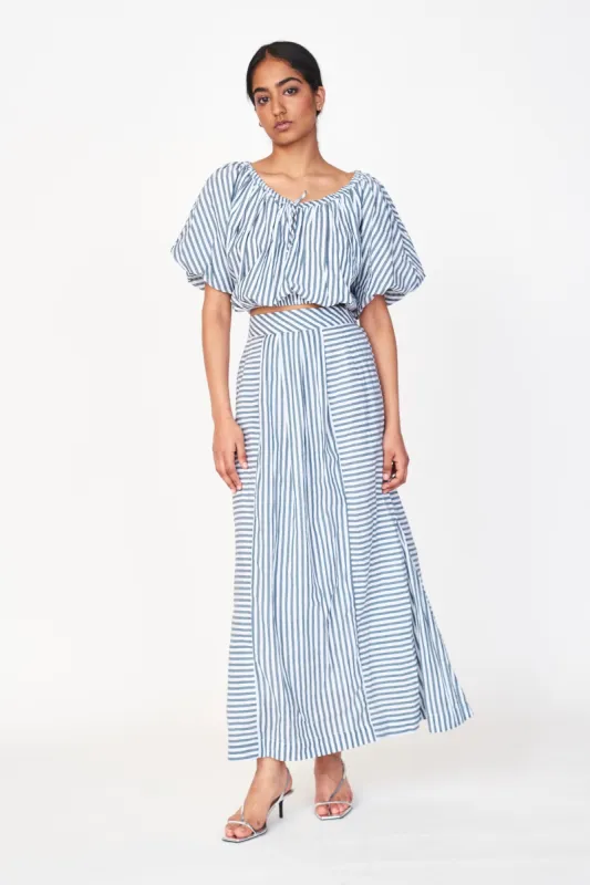 Praiano Skirt in Ocean Stripe sold by Mirth
