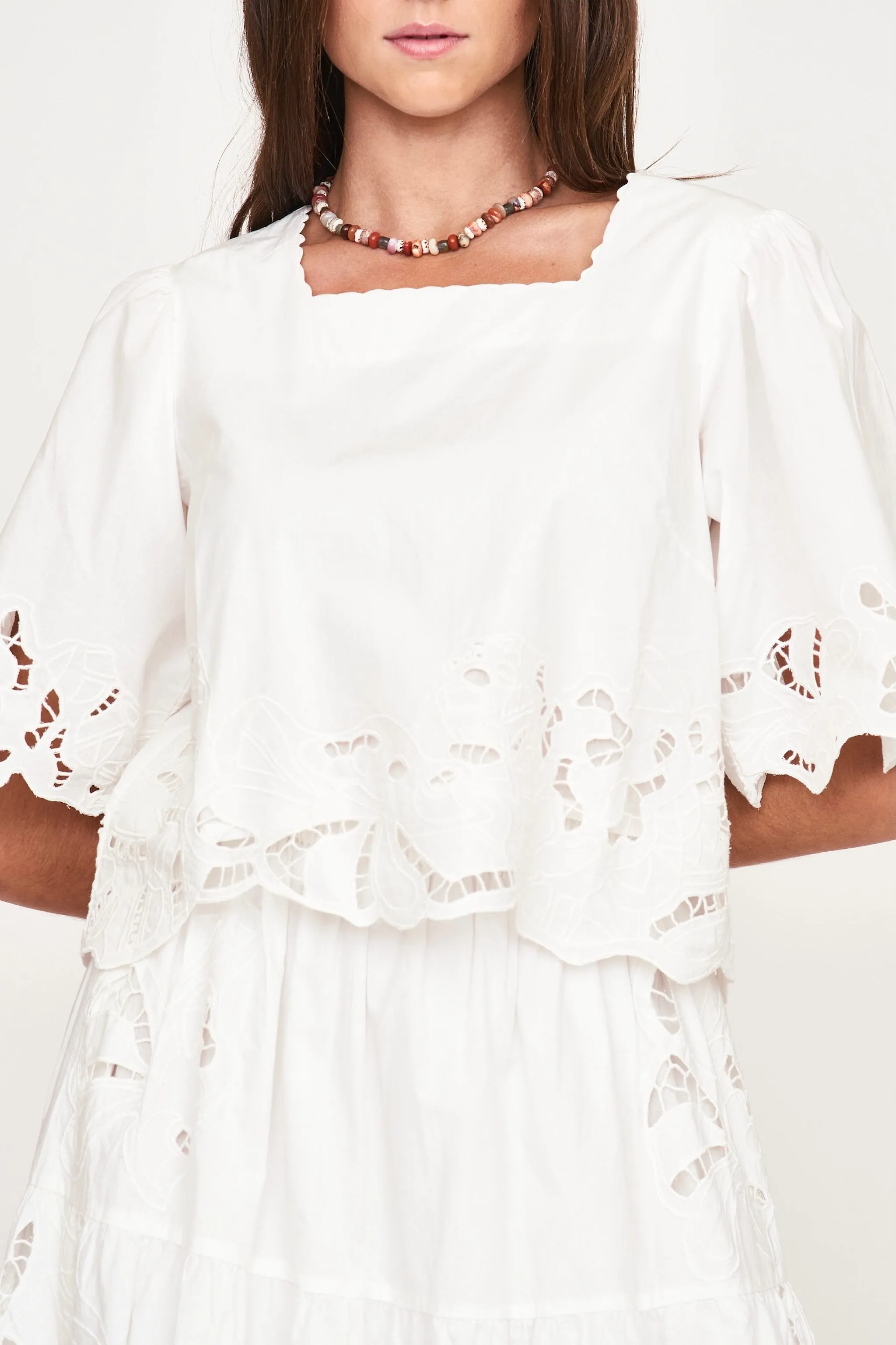 Provence Cutwork Top in White sold by Mirth product image thumbnail 3