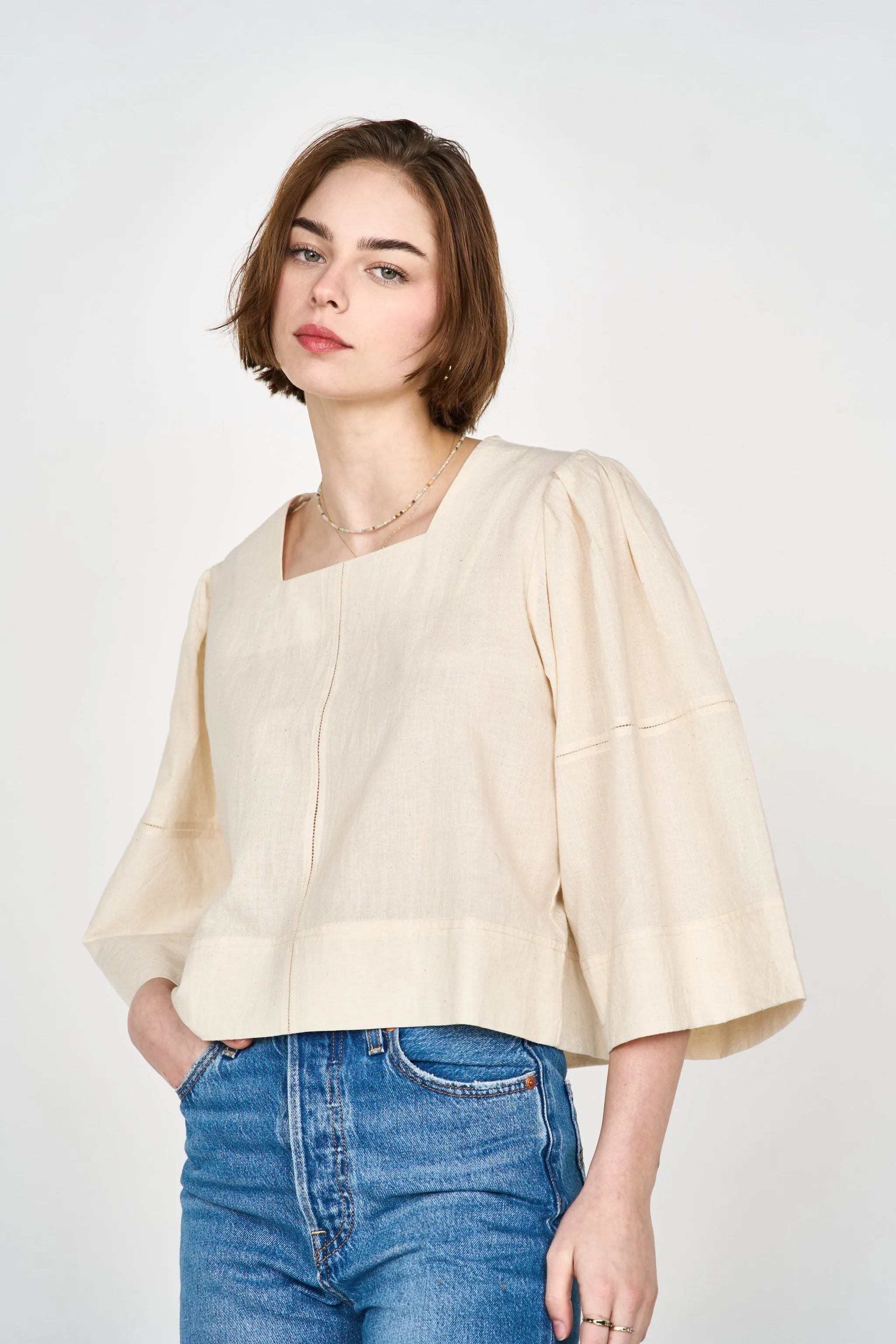Provence Top in Ecru sold by Mirth product image thumbnail 3