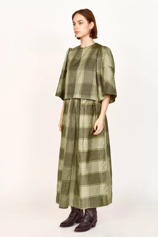 Provence Top in Olive Plaid sold by Mirth