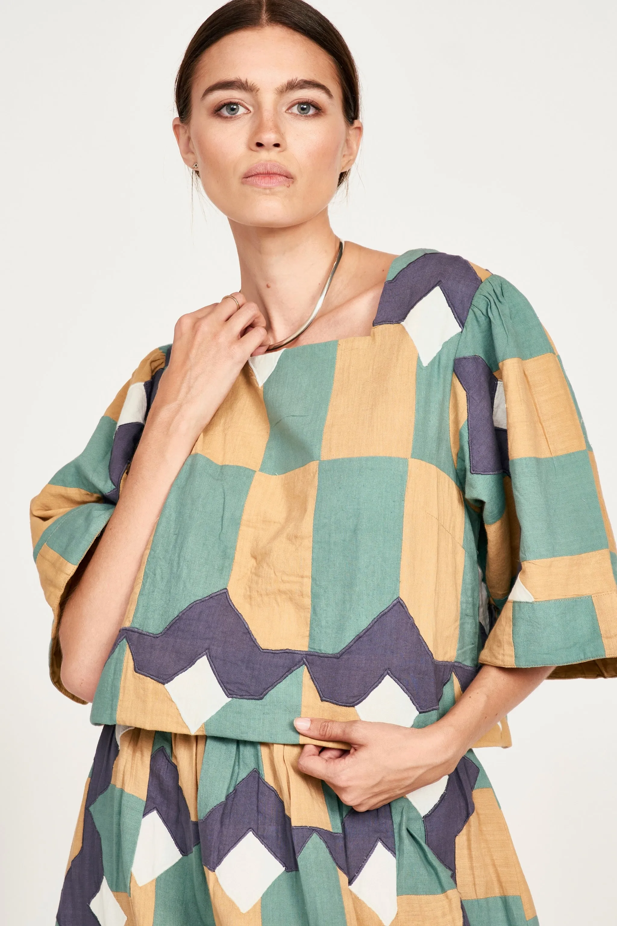 Provence Top in Teal Origami sold by Mirth product image thumbnail 2