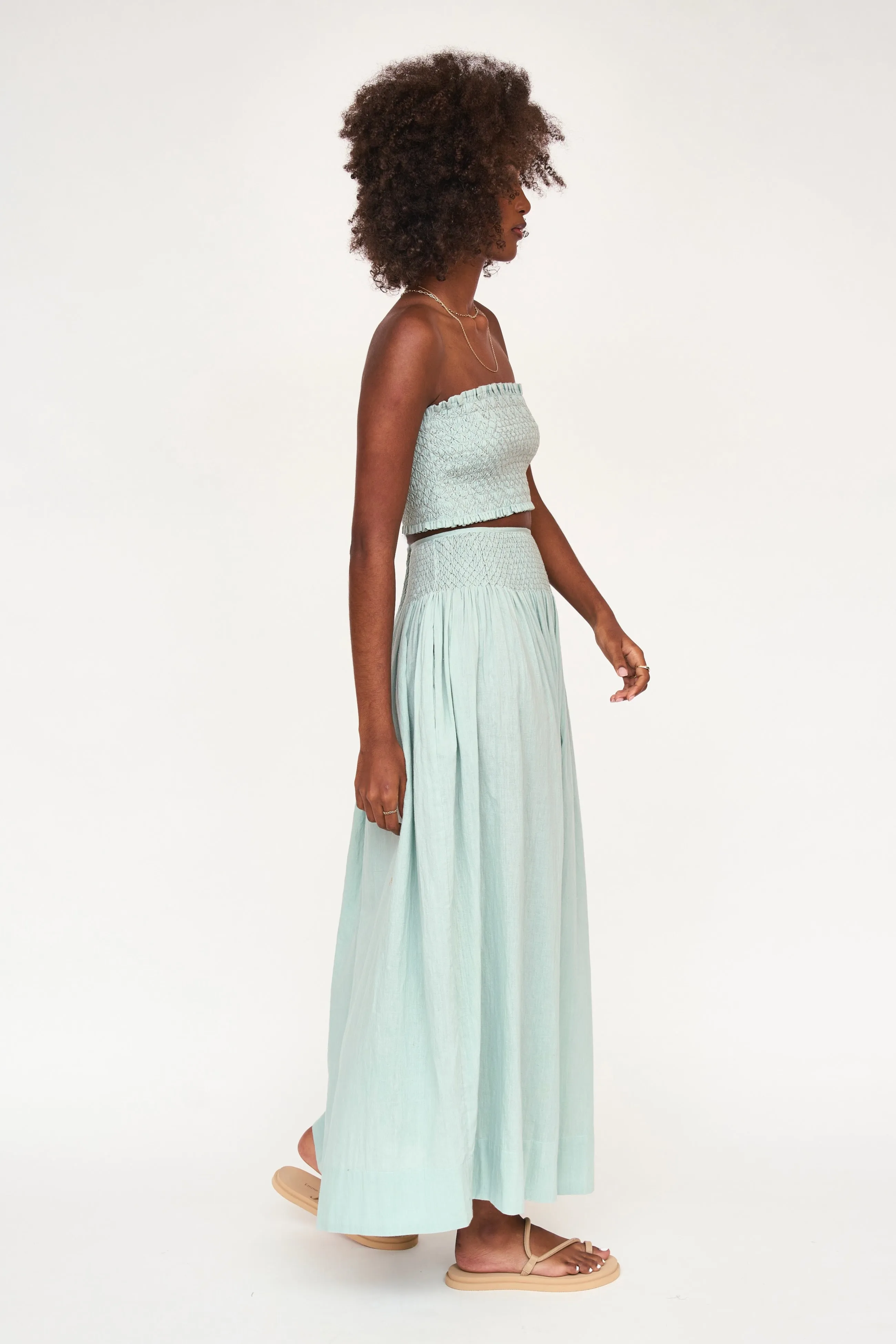 Savannah Smocked Skirt in Frost sold by Mirth product image thumbnail 3