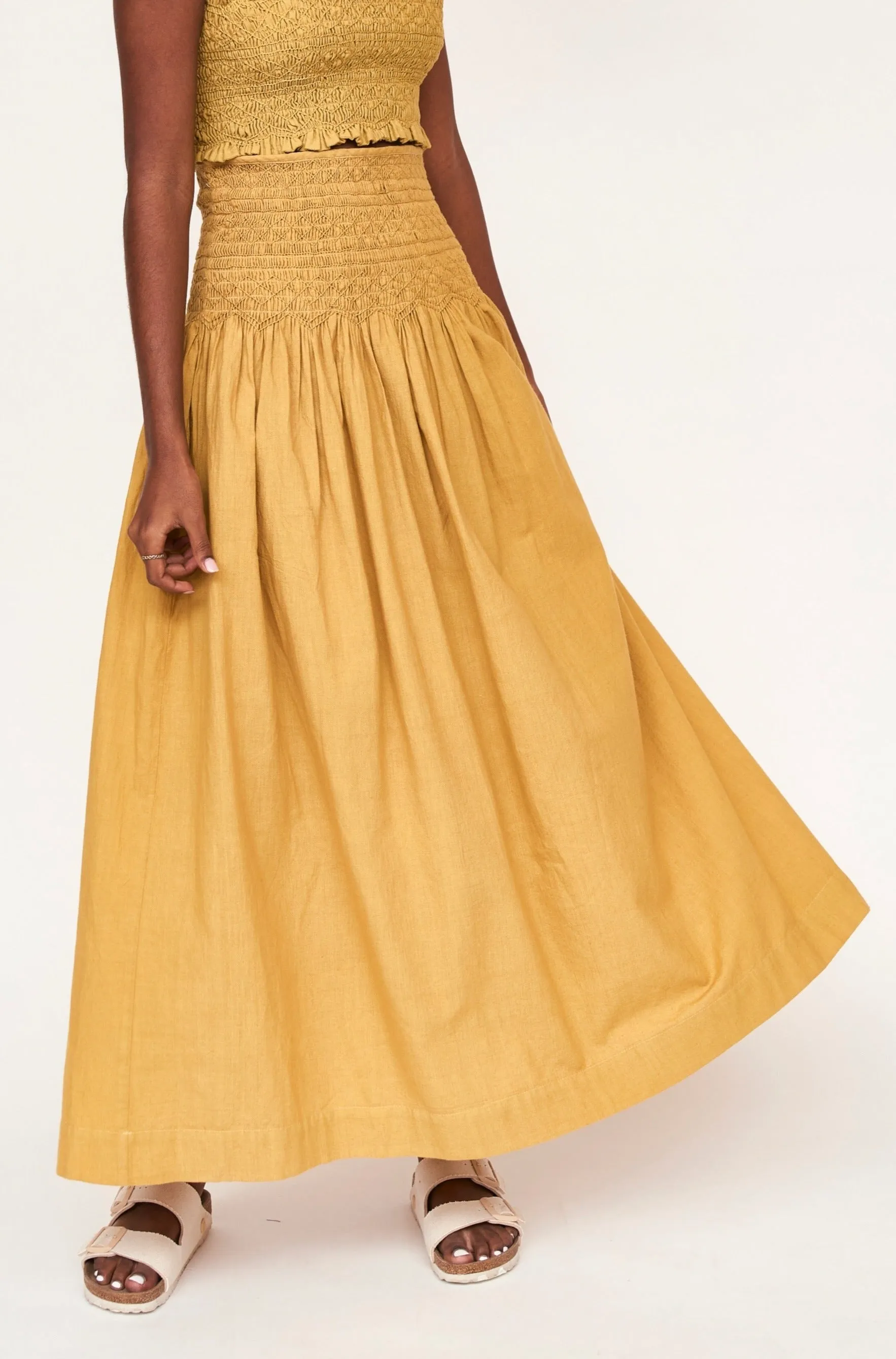 Savannah Smocked Skirt in Gilded sold by Mirth product image thumbnail 2